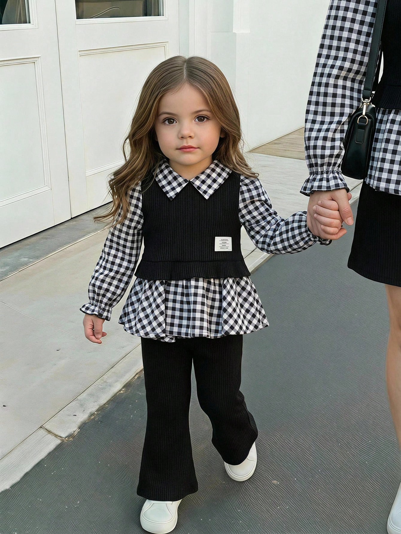 Ensemble chemise à manches longues mignonne à fleurs Babygirl pour l'automne/l'hiver — vue 2