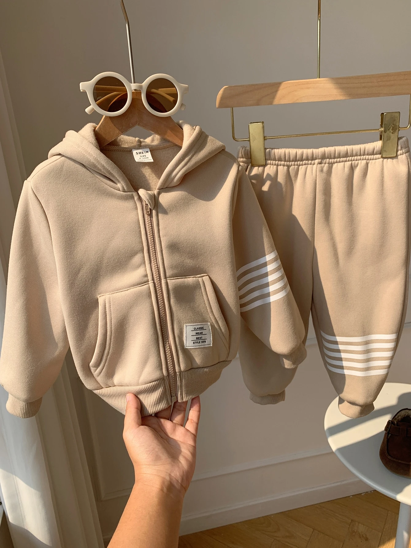 Ensemble 2 pièces veste à capuche imprimé animal mignon décontracté automne/hiver — vue 4
