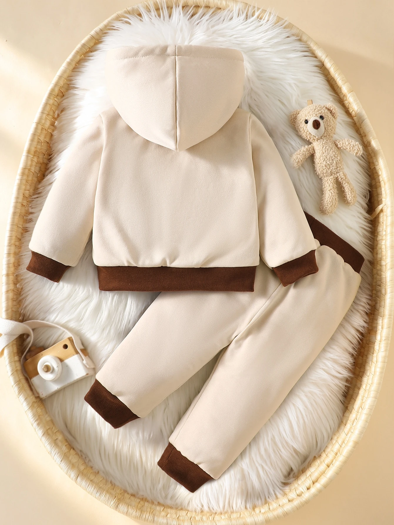 Ensemble sweat à capuche pour tout-petits garçons Bleu ciel Hiver Mignon Modeste — vue 12