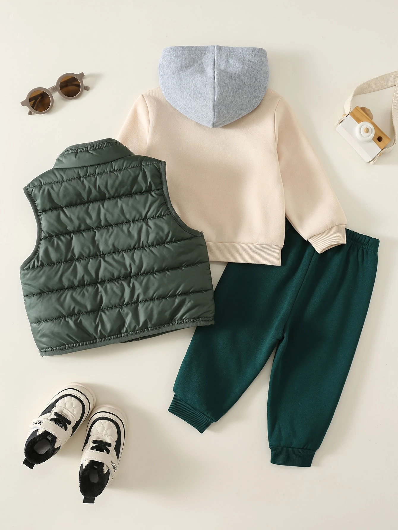 3 pièces/Ensemble Bébé Garçon Automne/Hiver Sweat-shirt-shirt Rayé Décontracté — vue 11