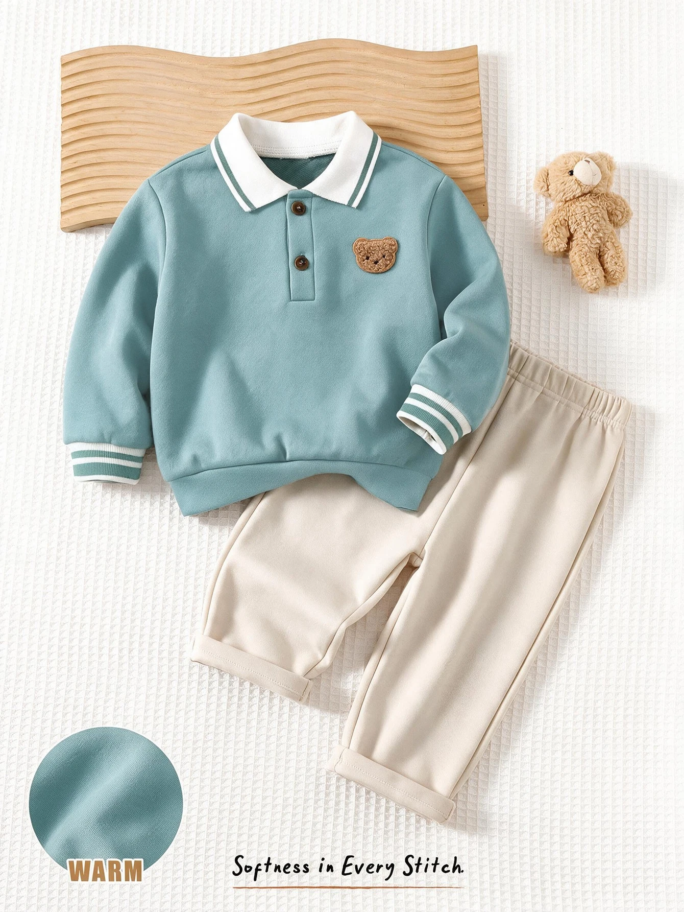 Cozy Pixies Ensemble 2 pièces pour bébé garçon avec Sweat-shirt à col rond, manches — vue 7
