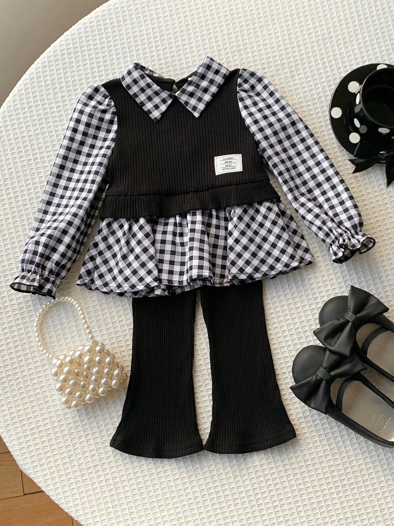 Ensemble chemise à manches longues mignonne à fleurs Babygirl pour l'automne/l'hiver — vue 11