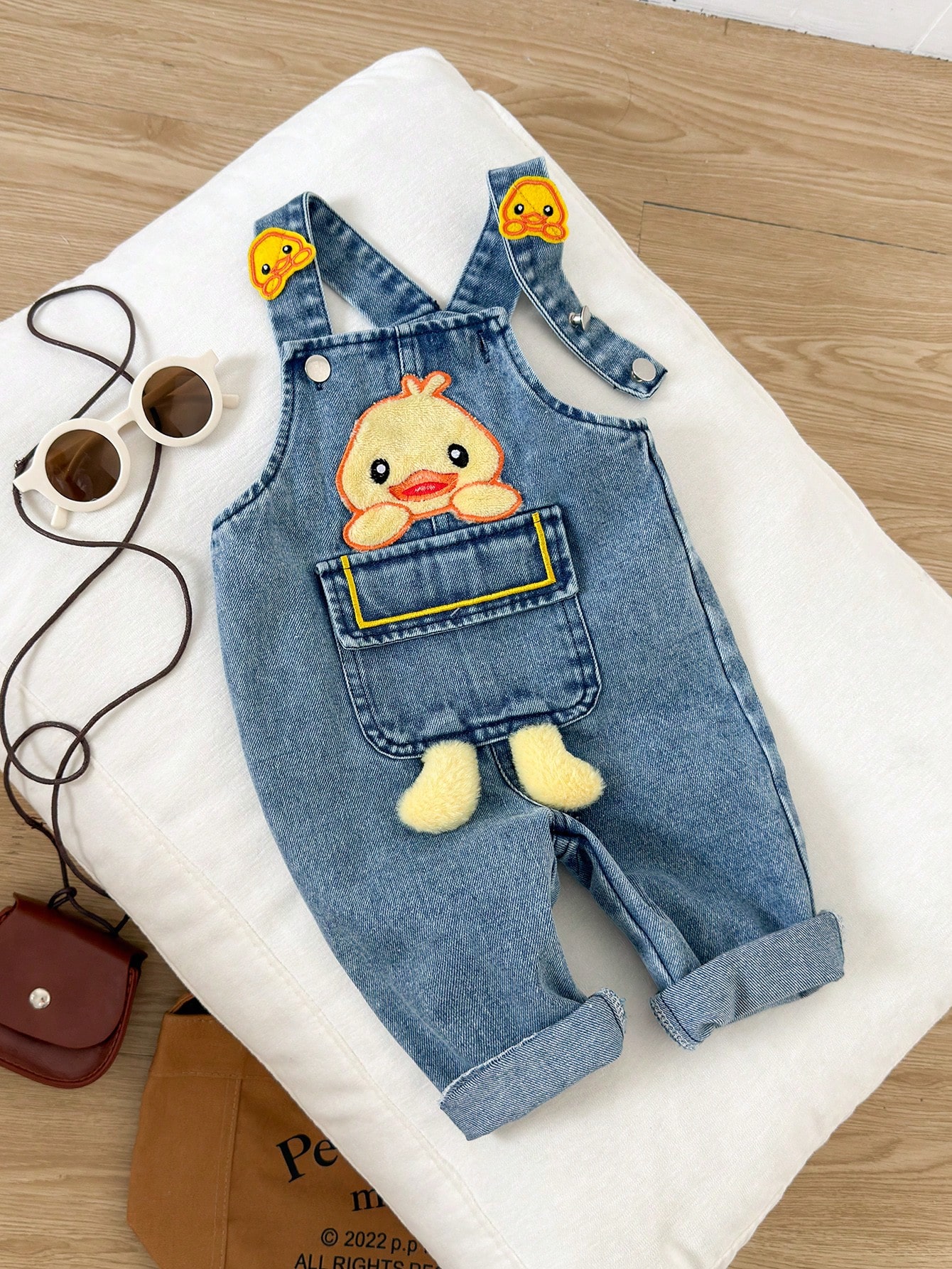 Playful Pals 1 pièce Salopette en jean vintage décontractée pour bébé garçon avec imprimé — vue 5