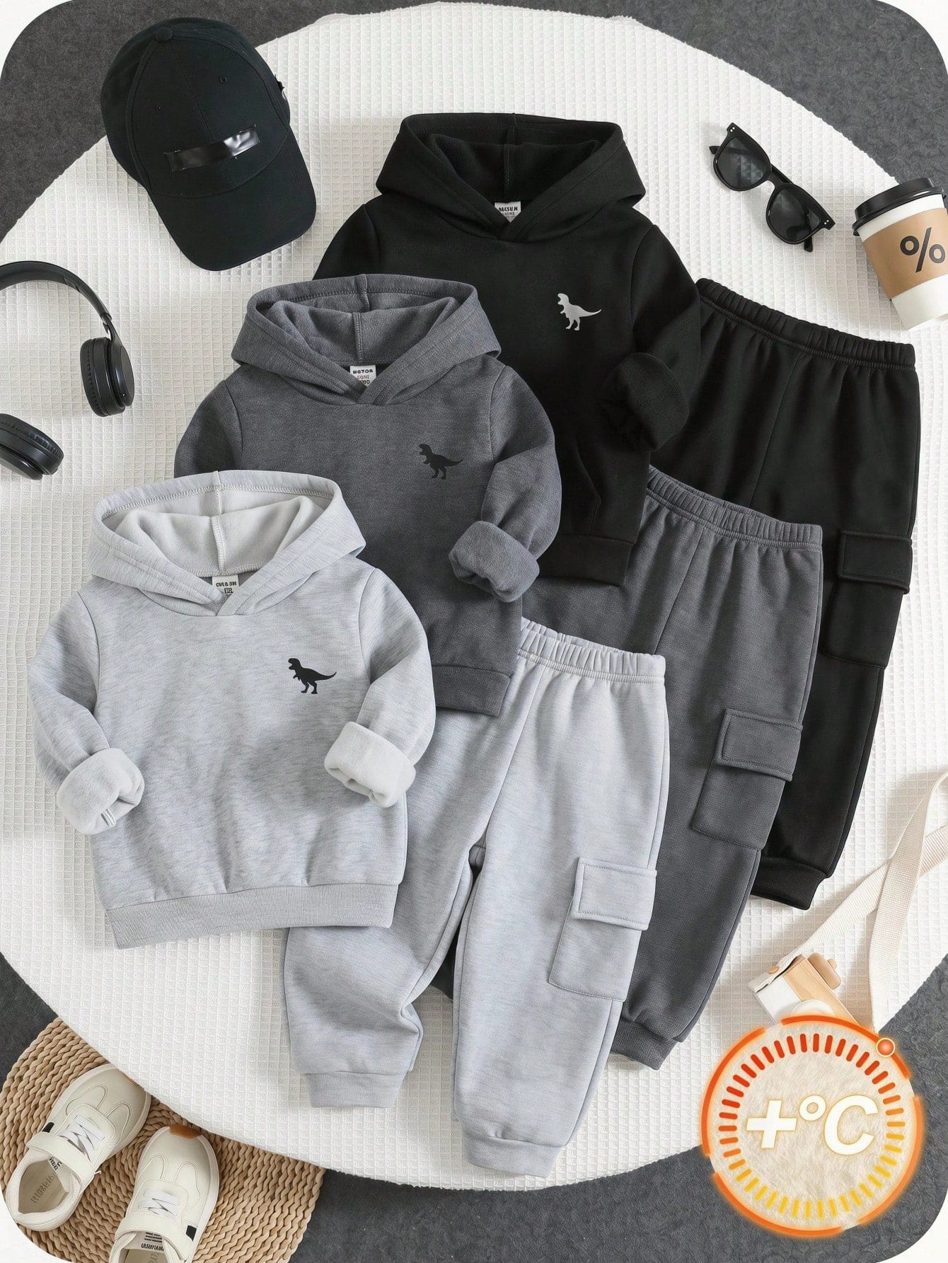 3 pièces/Set Pantalons longs tricotés couleur unie décontractés mignons et