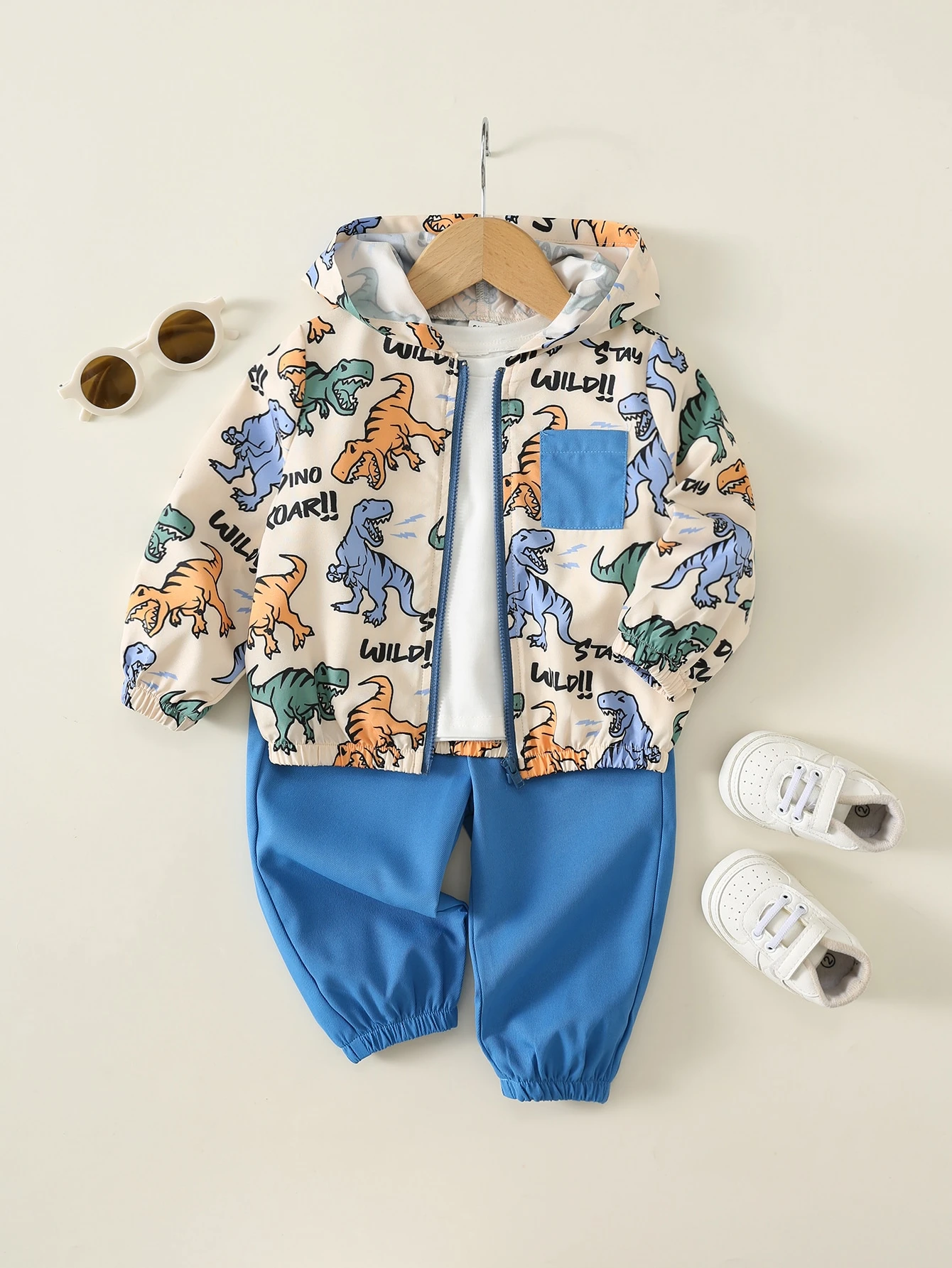 Ensemble 2 pièces veste à capuche imprimé animal mignon décontracté automne/hiver — vue 6