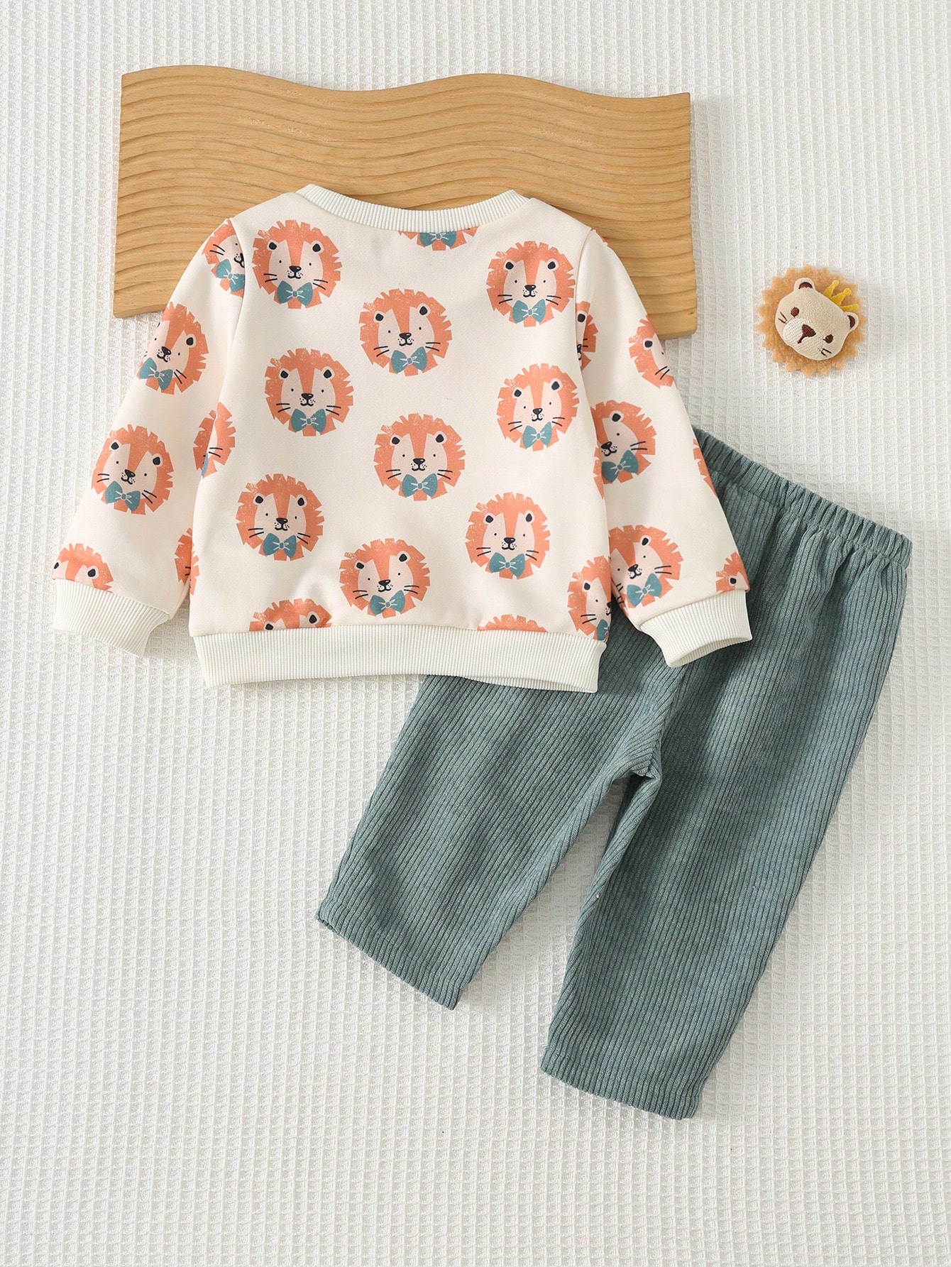 Cozy Pixies Ensemble sweat-shirt à capuche et pantalon pour bébé garçon, motif patchwork — vue 6