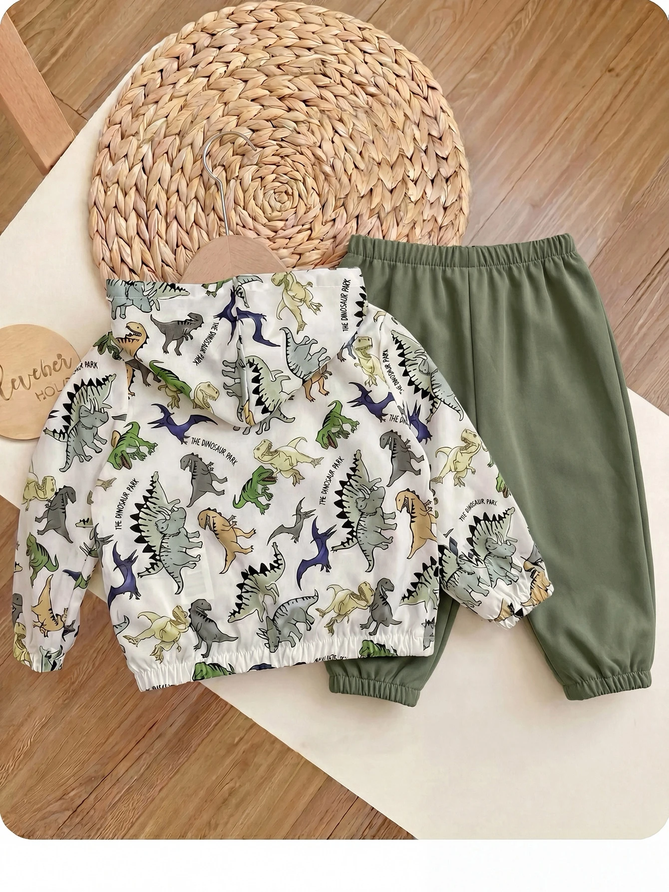 Ensemble 2 pièces veste à capuche imprimé animal mignon décontracté automne/hiver — vue 12