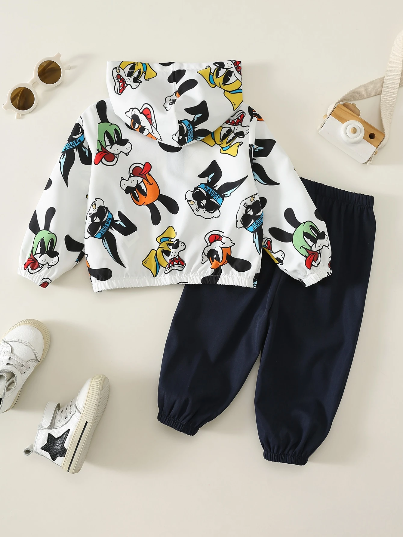 Ensemble 2 pièces veste à capuche imprimé animal mignon décontracté automne/hiver — vue 8