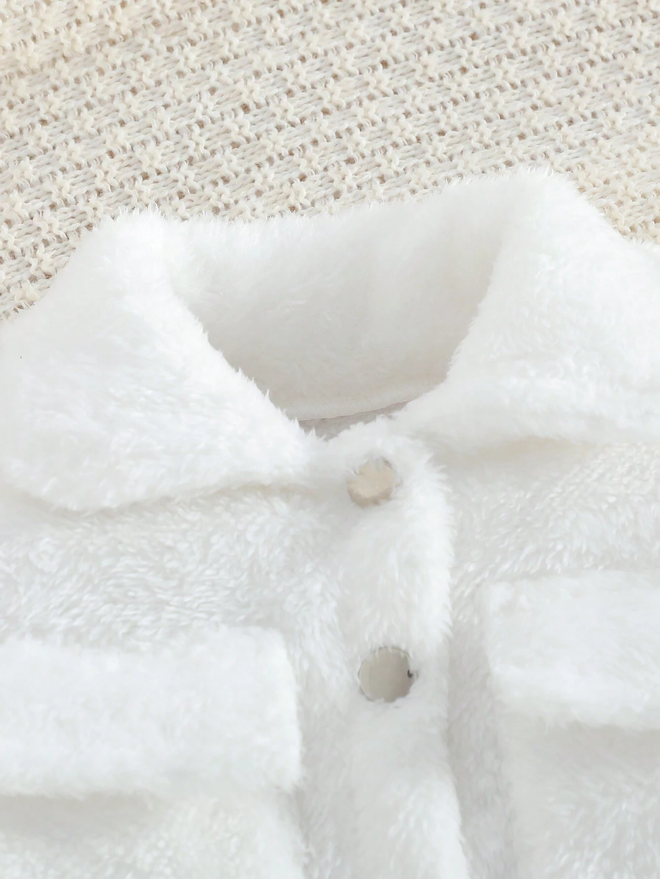 3 pièces Ensemble d'hiver pour bébé fille, tout blanc, tenue de famille assortie — vue 9
