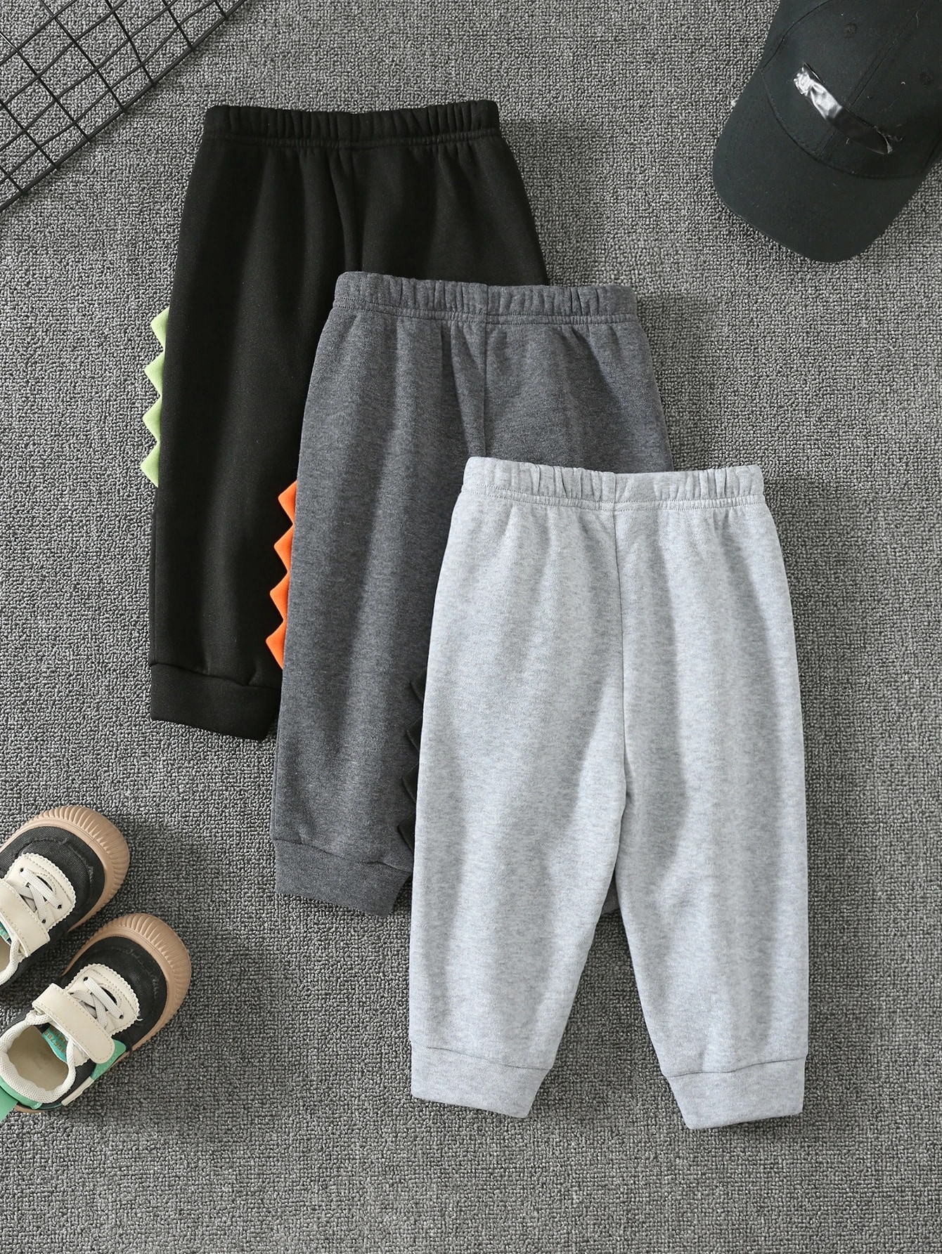 3 pièces/Set Pantalons longs tricotés couleur unie décontractés mignons et — vue 7
