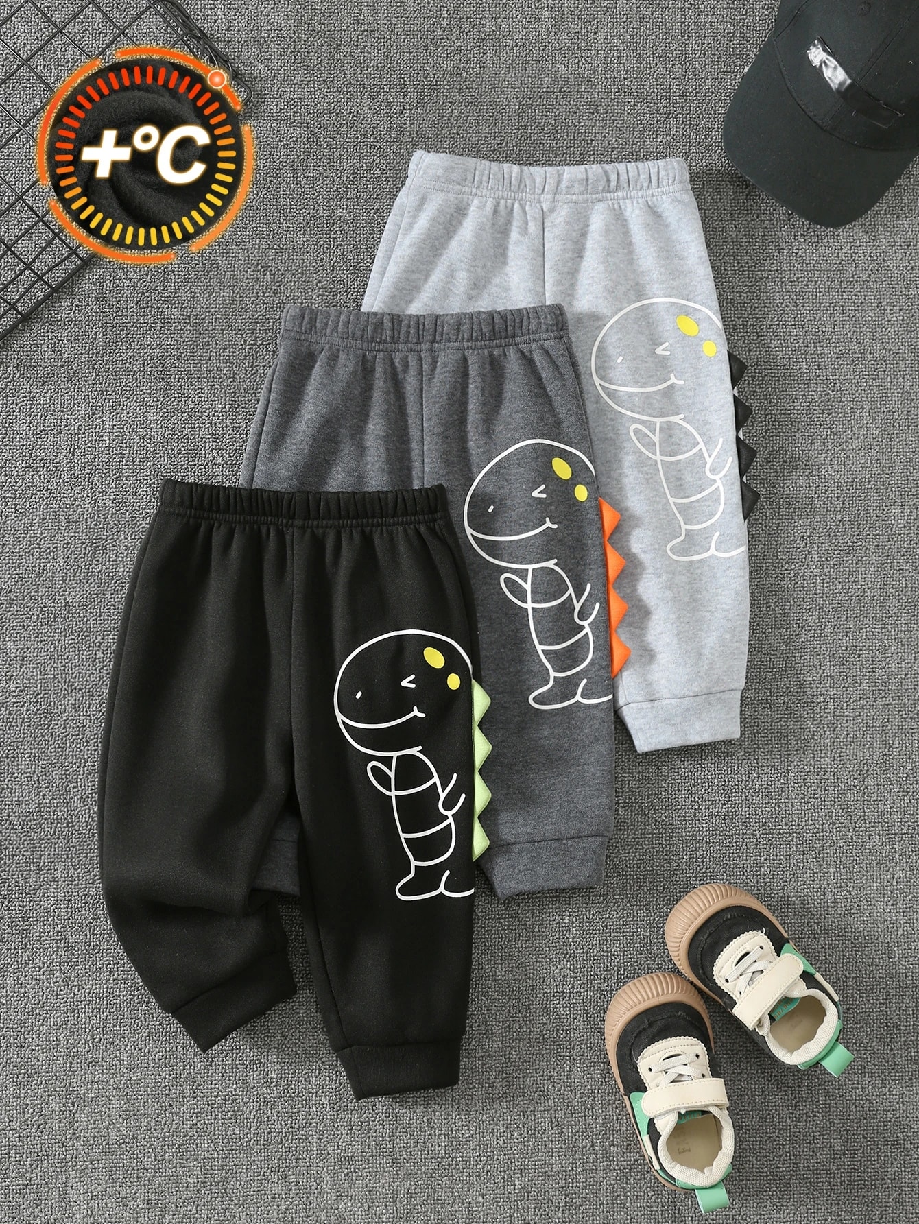 3 pièces/Set Pantalons longs tricotés couleur unie décontractés mignons et — vue 12