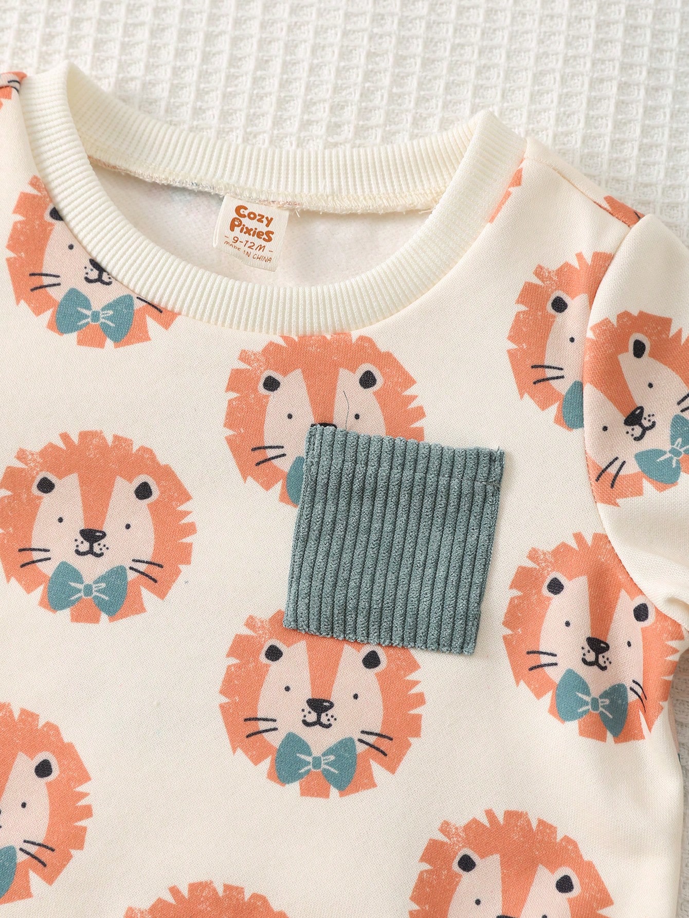 Cozy Pixies Ensemble sweat-shirt à capuche et pantalon pour bébé garçon, motif patchwork — vue 10