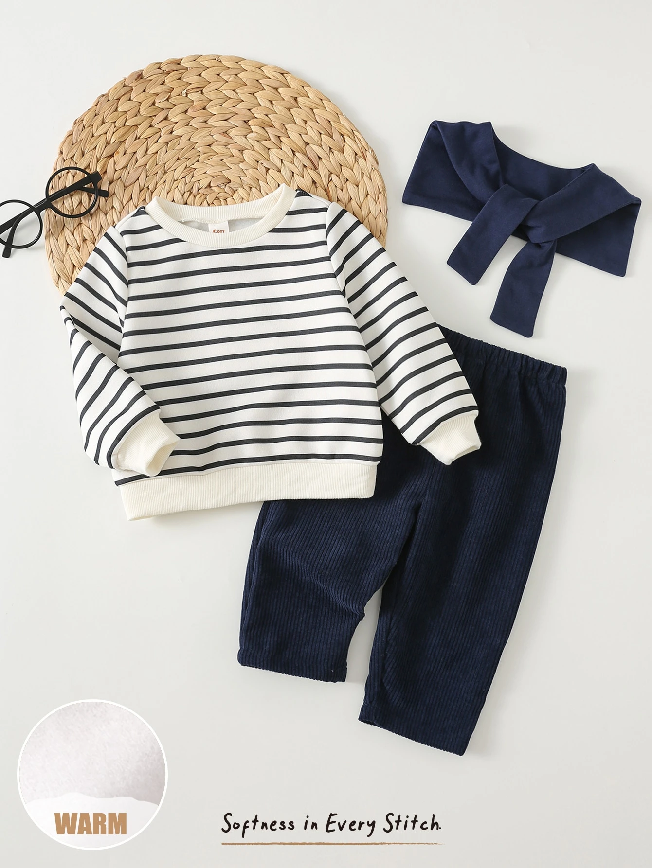 Cozy Pixies Ensemble sweat-shirt à capuche et pantalon pour bébé garçon, motif patchwork — vue 12
