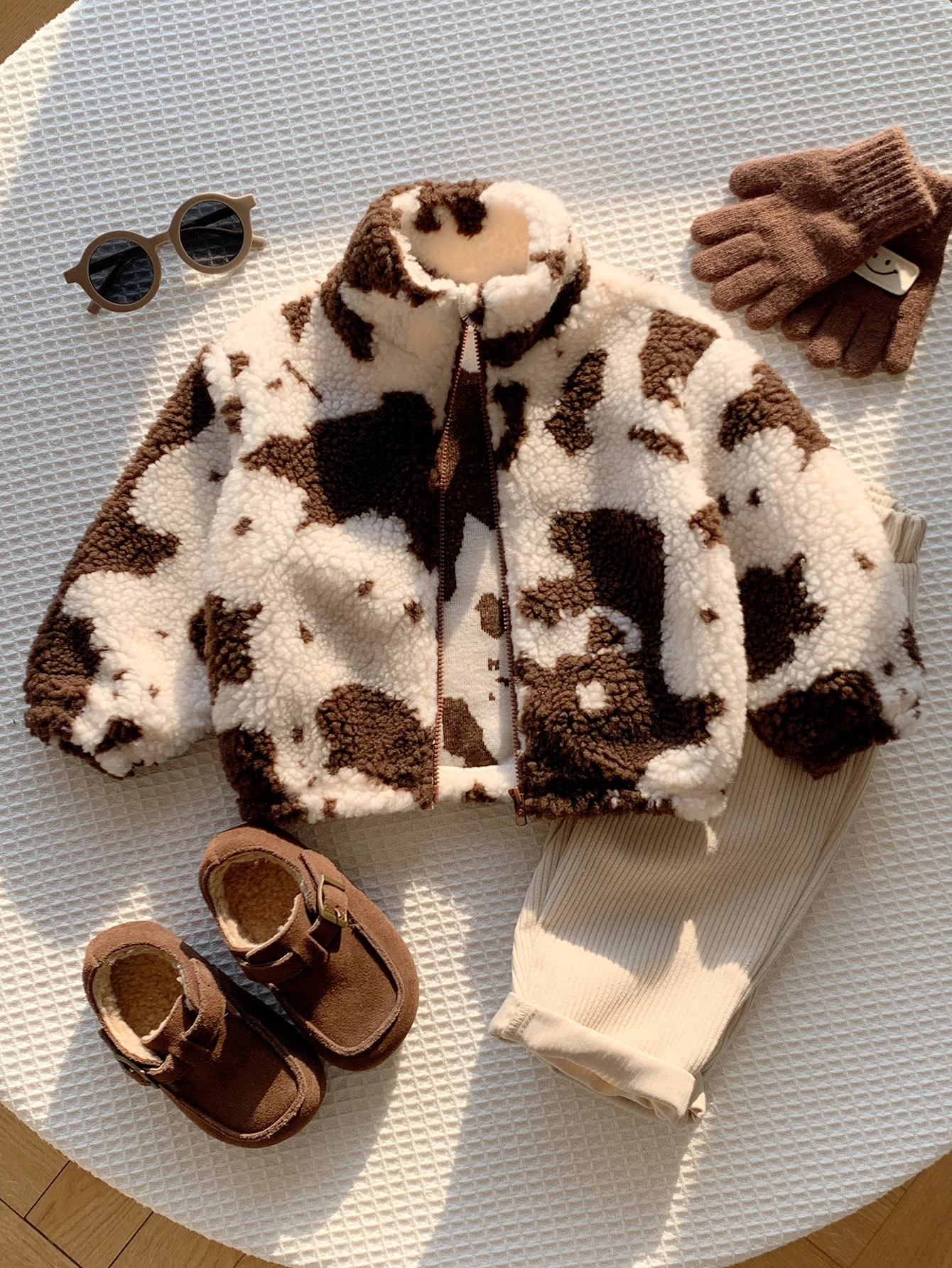 Veste-manteau pour bébé garçon et fille, doublure thermique épaisse, col rond — vue 5