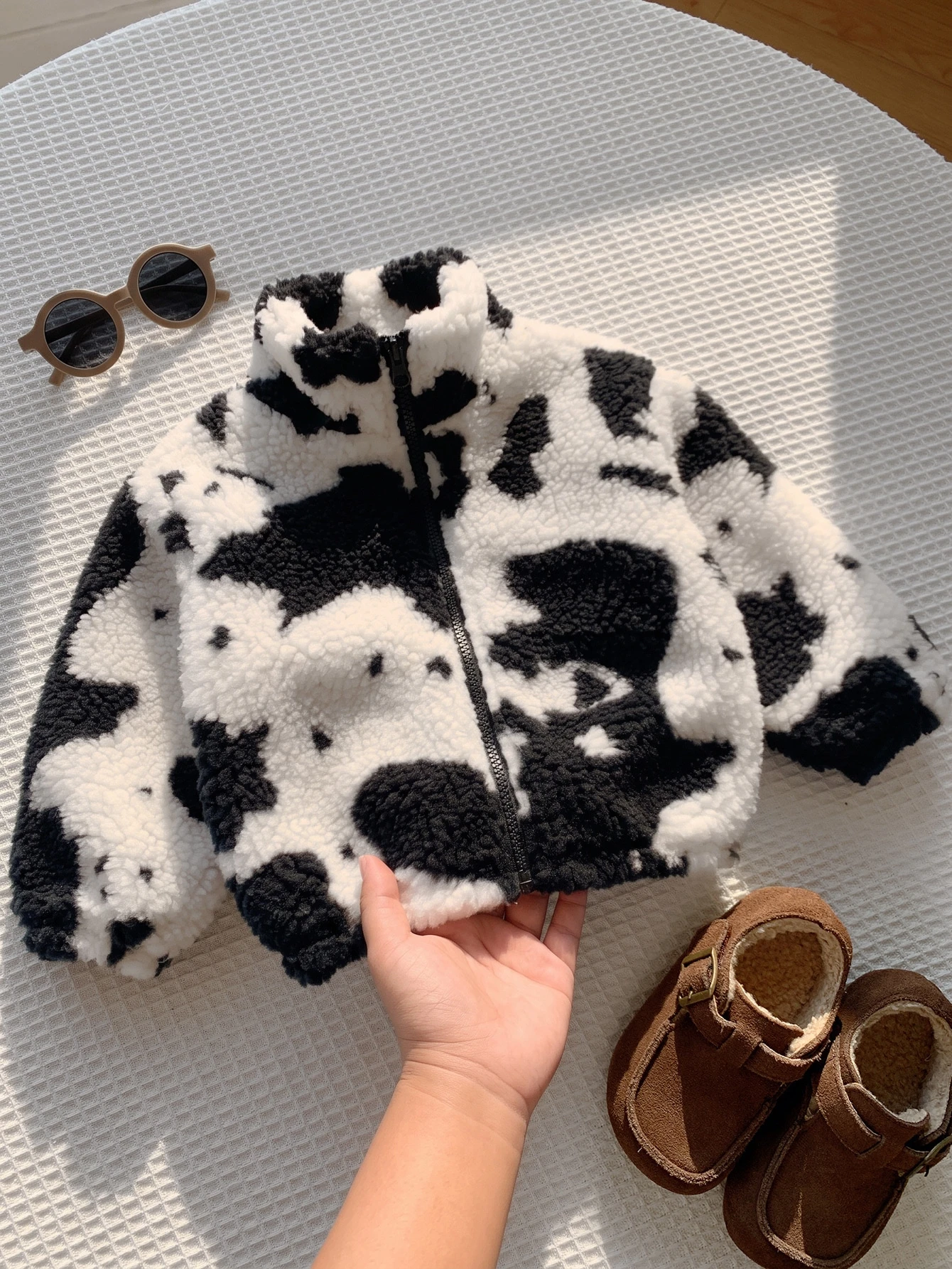 Veste-manteau pour bébé garçon et fille, doublure thermique épaisse, col rond — vue 2