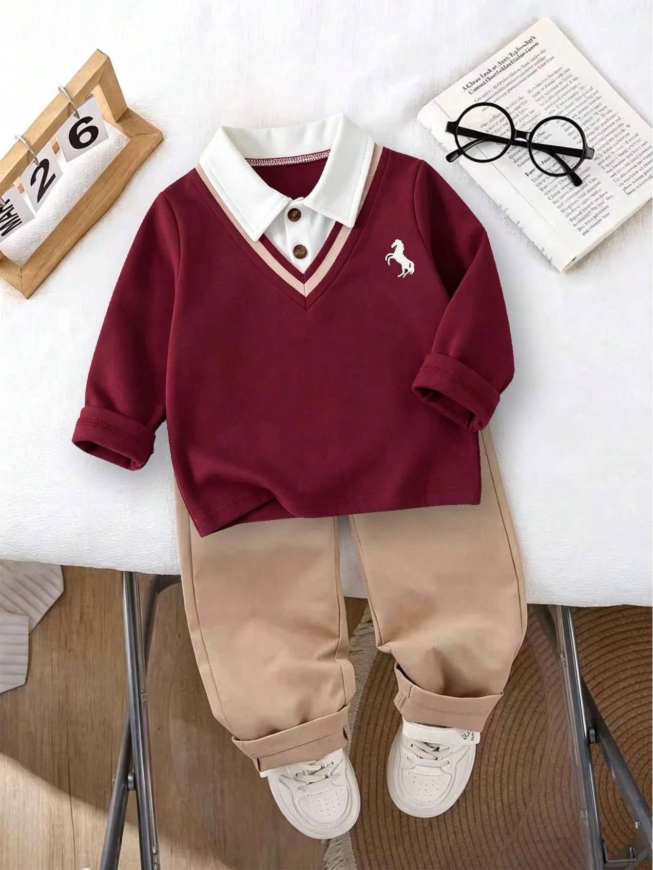 Souflis Souflis 1 pièce Ensemble pour bébé garçon, Sweat-shirt-shirt polo à manches — vue 5