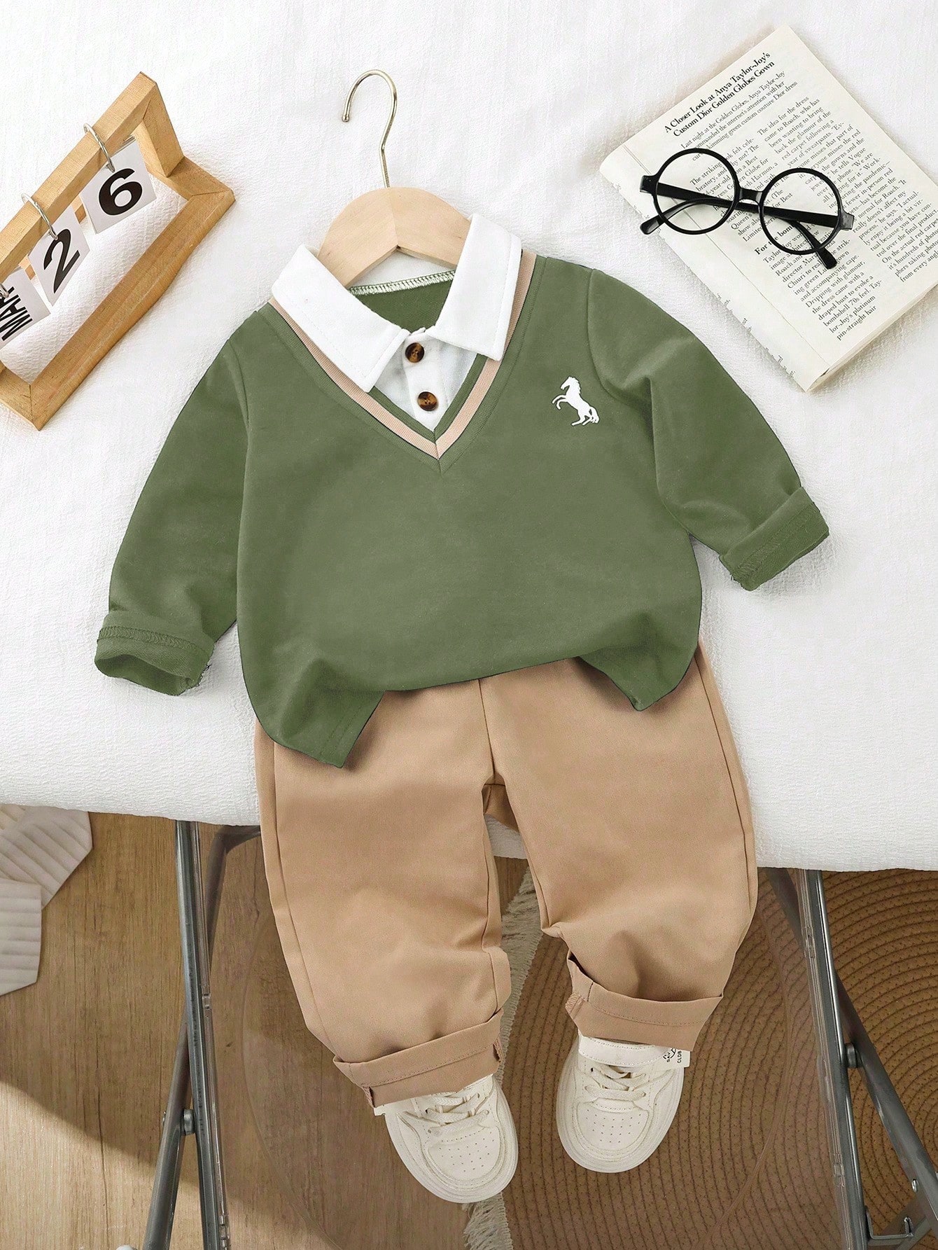 Souflis Souflis 1 pièce Ensemble pour bébé garçon, Sweat-shirt-shirt polo à manches — vue 2