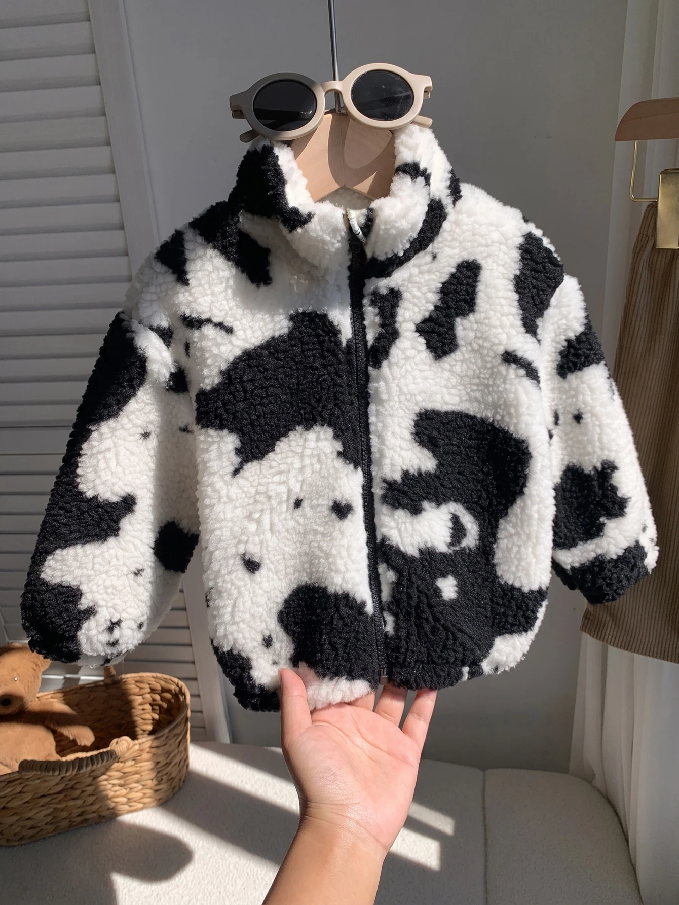 Veste-manteau pour bébé garçon et fille, doublure thermique épaisse, col rond — vue 8