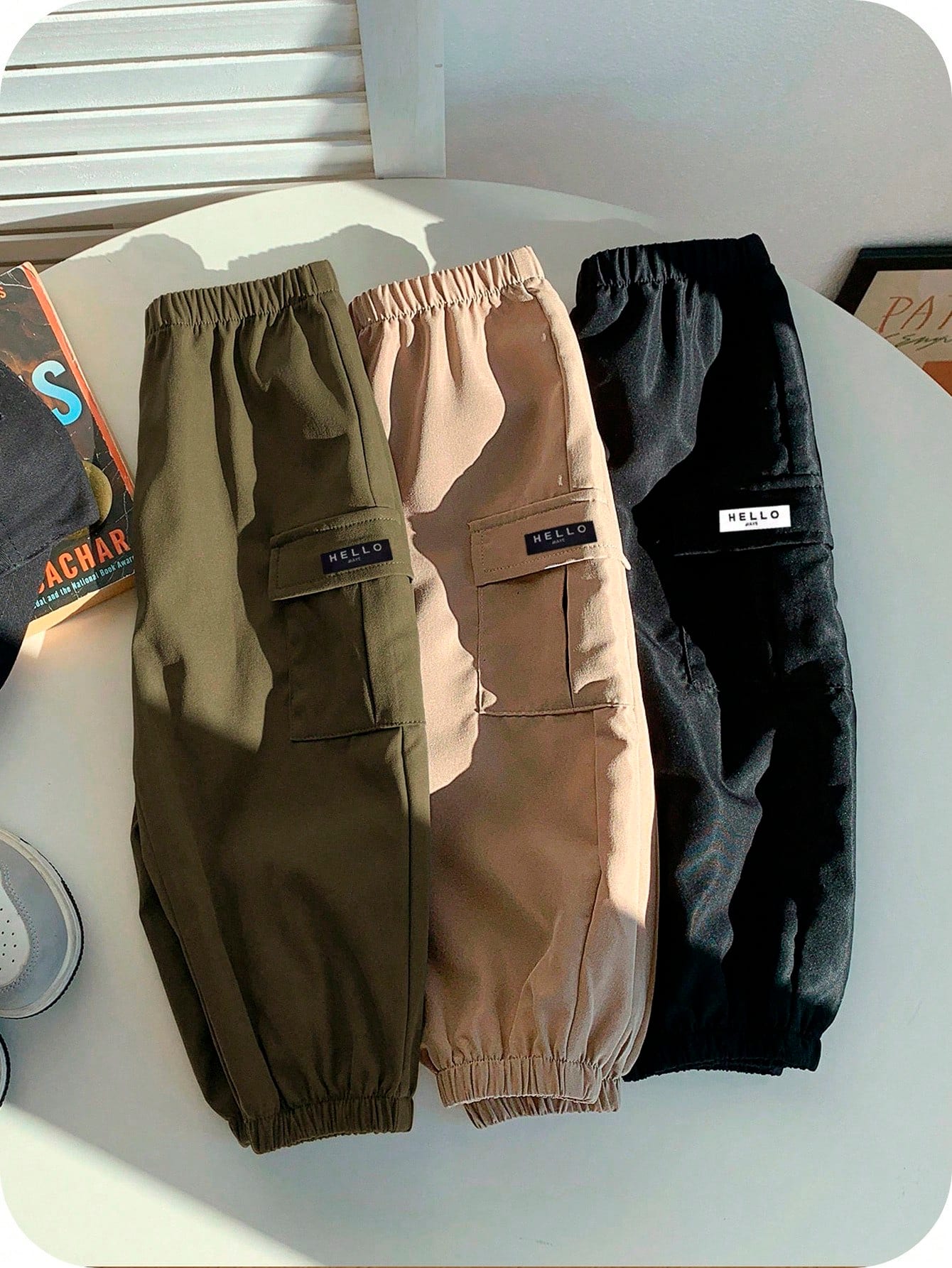 3 pièces Ensemble de pantalons décontractés, confortables et polyvalents pour bébé
