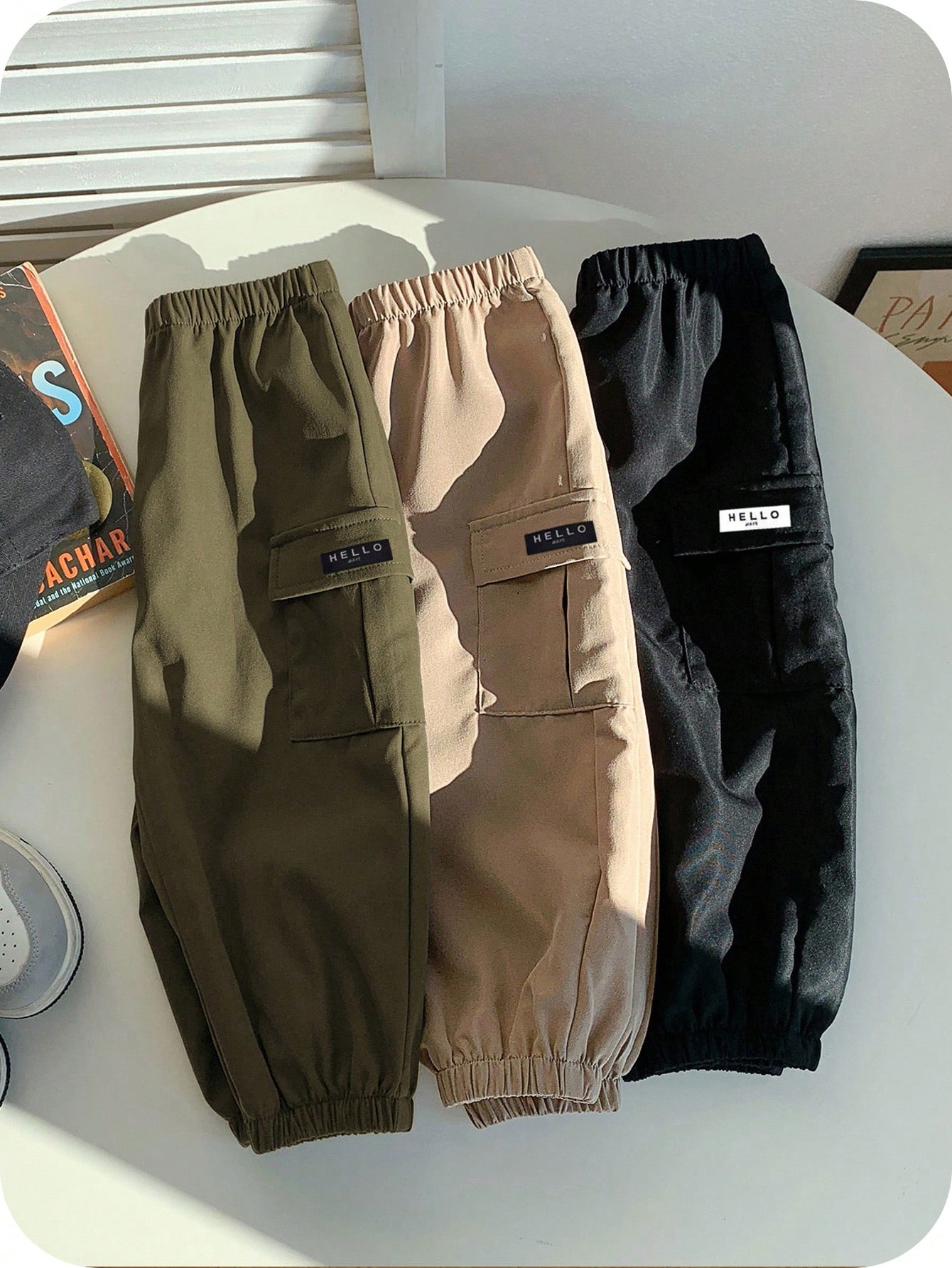 3 pièces Ensemble de pantalons décontractés, confortables et polyvalents pour bébé