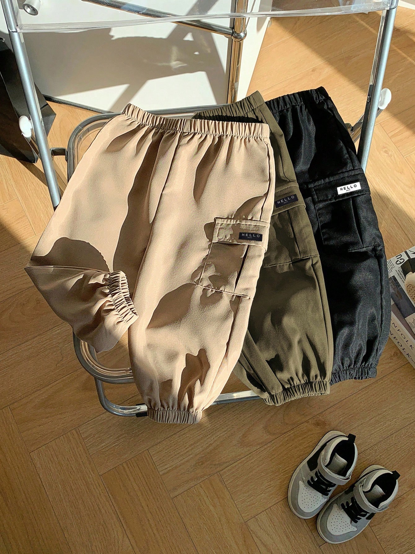 3 pièces Ensemble de pantalons décontractés, confortables et polyvalents pour bébé — vue 2