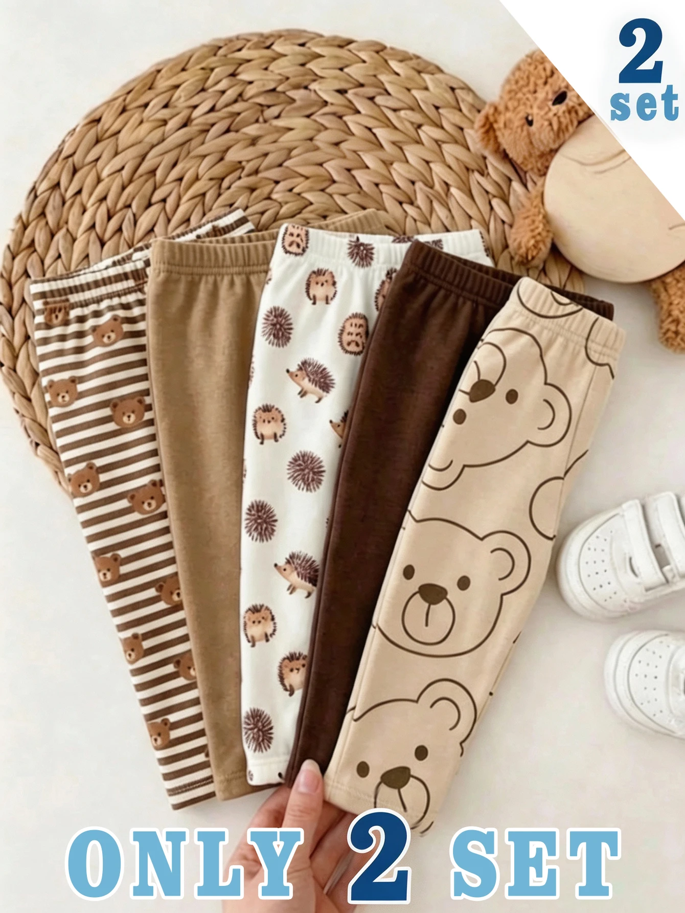 5 pièces/Set Pantalons longs confortables simples et doux pour bébés garçons