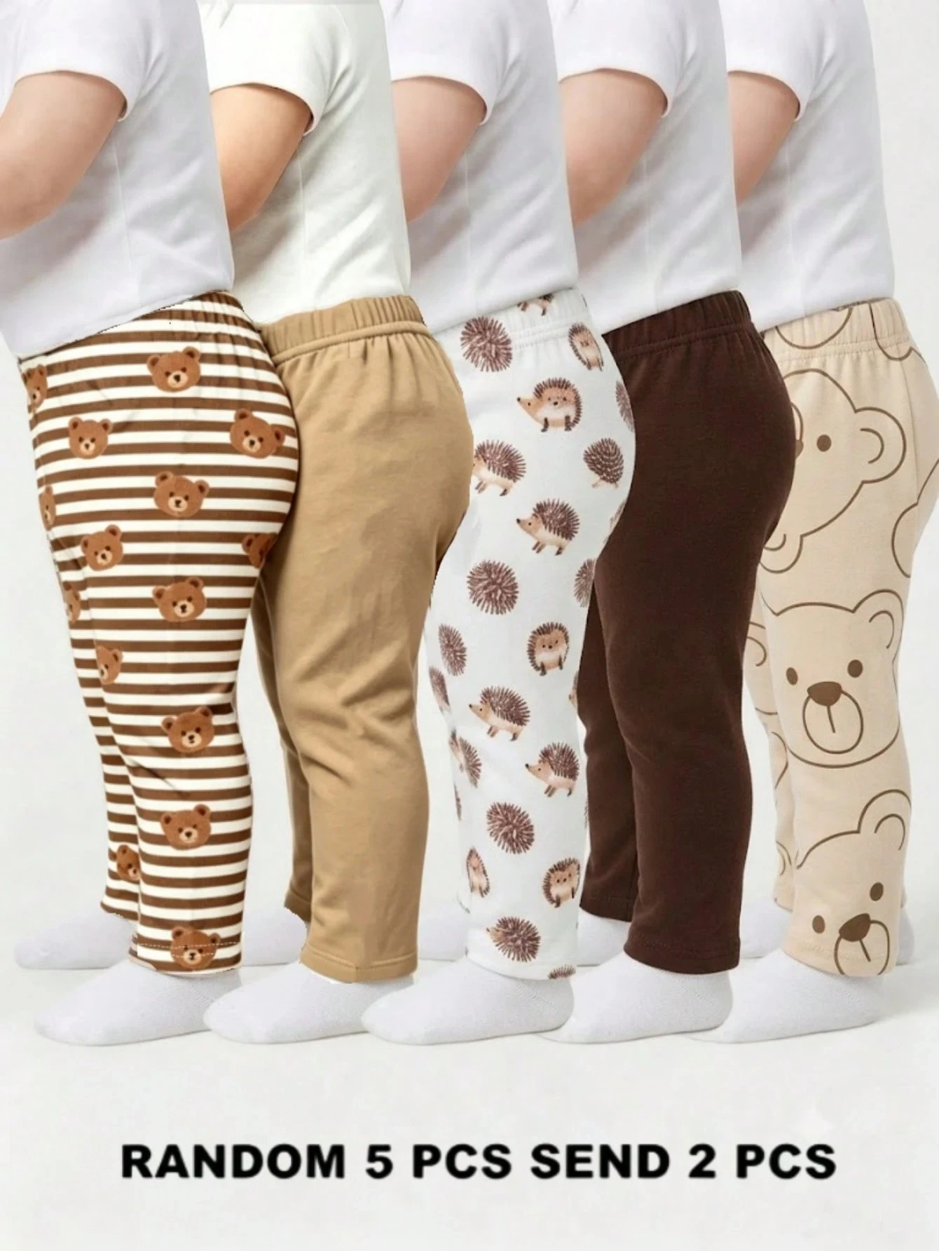 5 pièces/Set Pantalons longs confortables simples et doux pour bébés garçons — vue 3