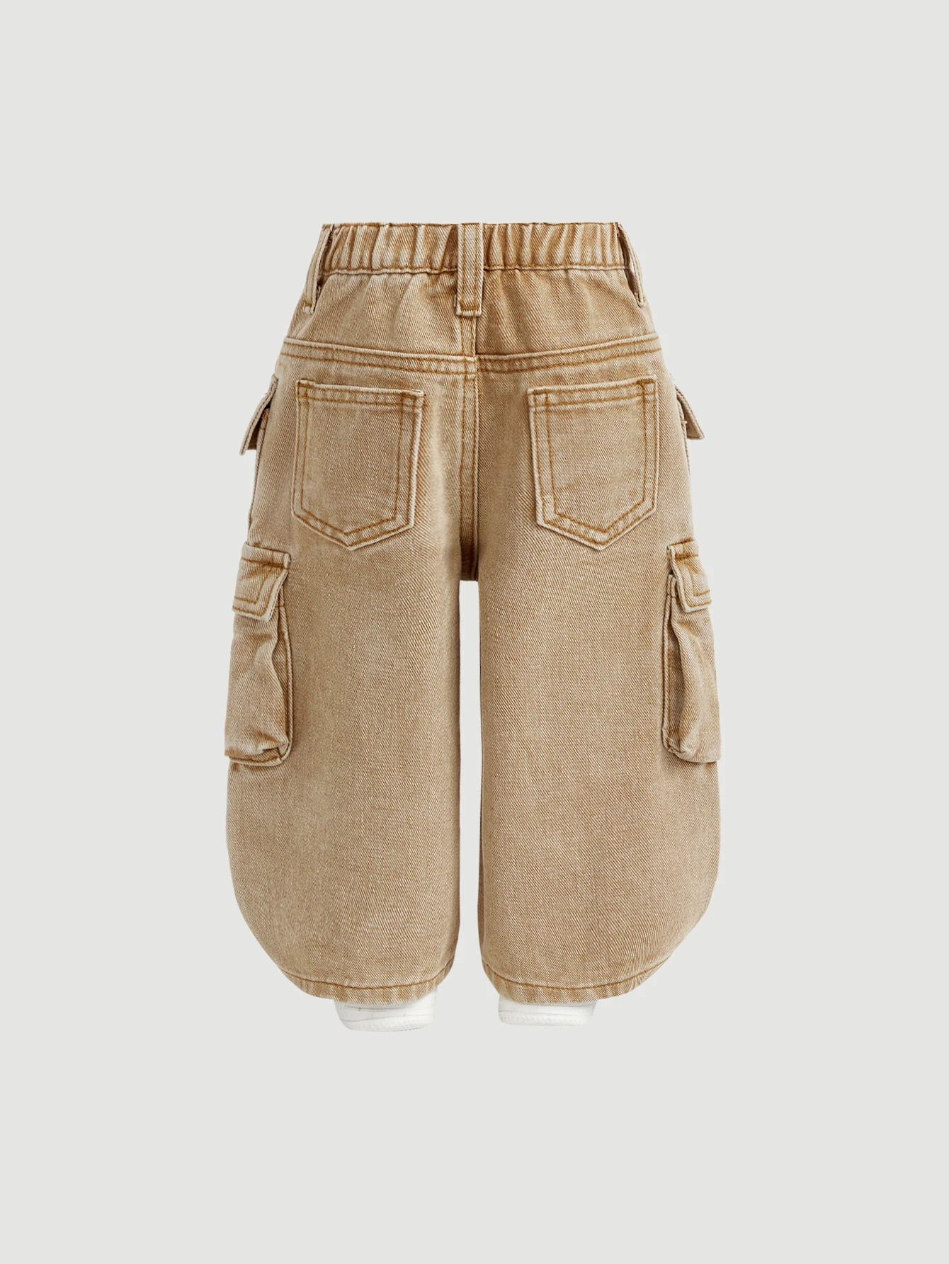 Jeans cargo amples en denim lavé avec poches camouflage cool pour garçons. — vue 6