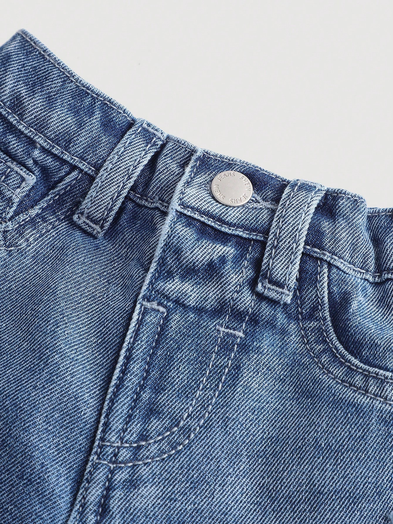 Jeans cargo amples en denim lavé avec poches camouflage cool pour garçons. — vue 9
