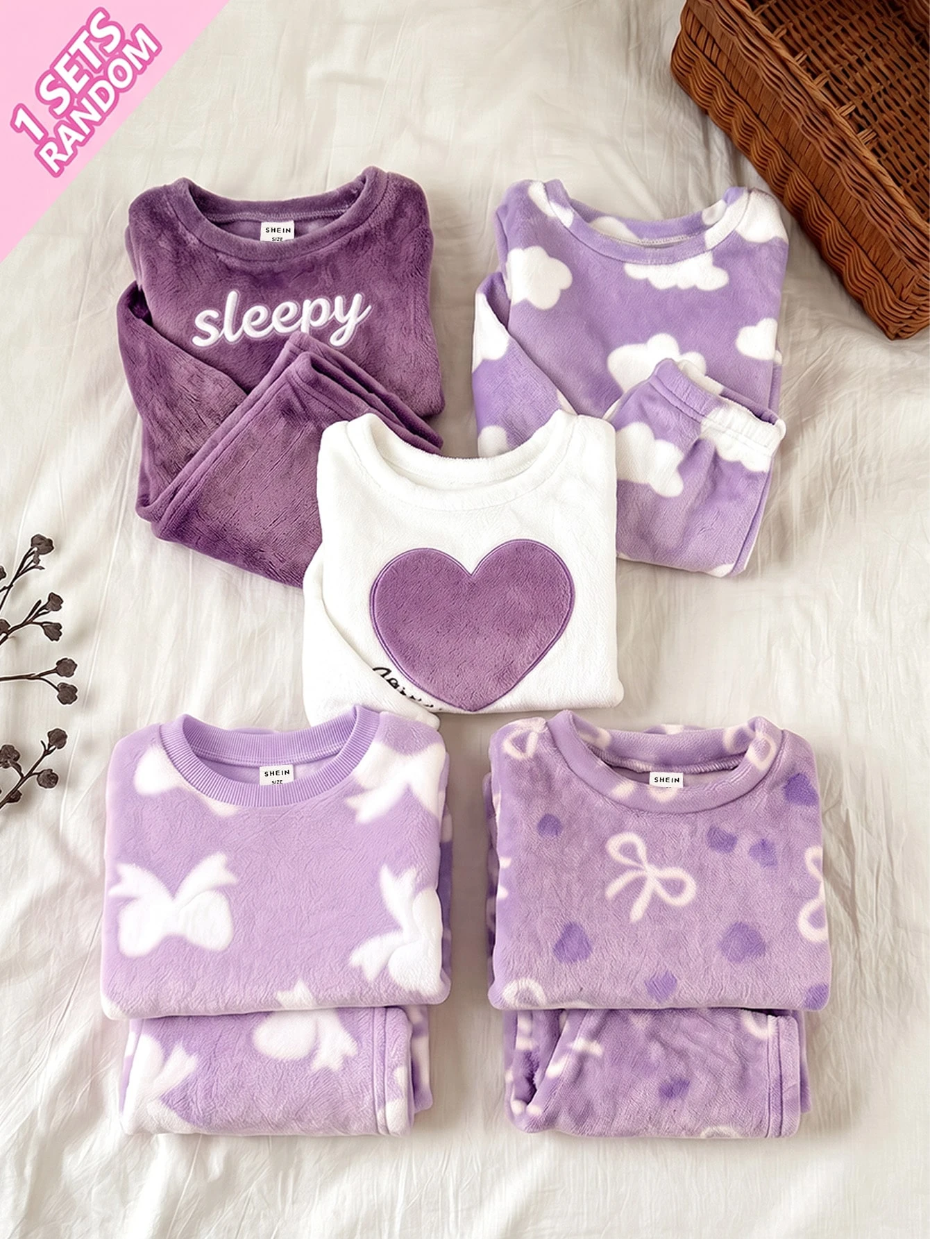 Ensemble 2 pièces pour bébé fille, style coréen doux, imprimé nœud rose, en — vue 10