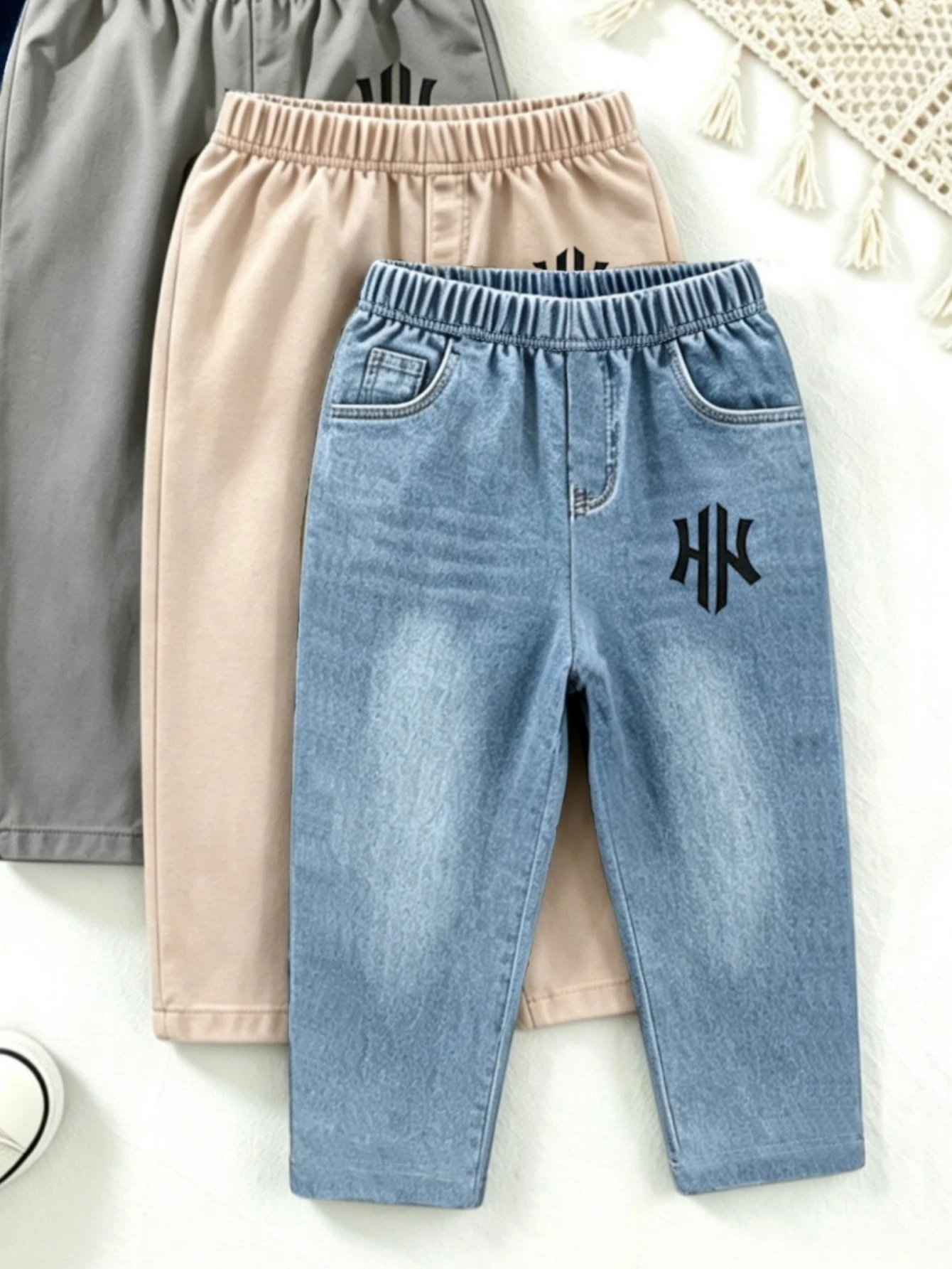 5 pièces/Set Pantalons longs confortables simples et doux pour bébés garçons — vue 8