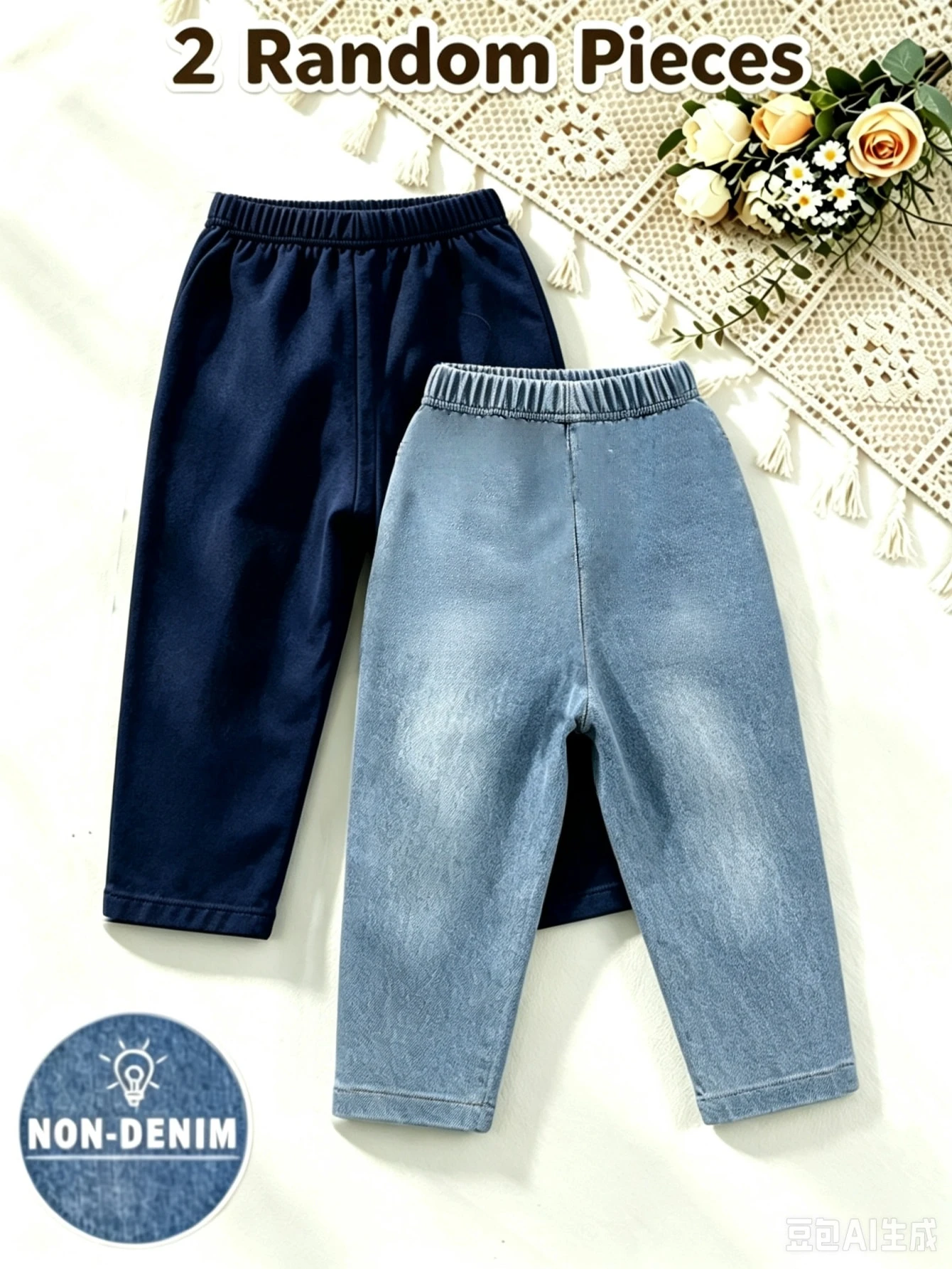5 pièces/Set Pantalons longs confortables simples et doux pour bébés garçons — vue 7