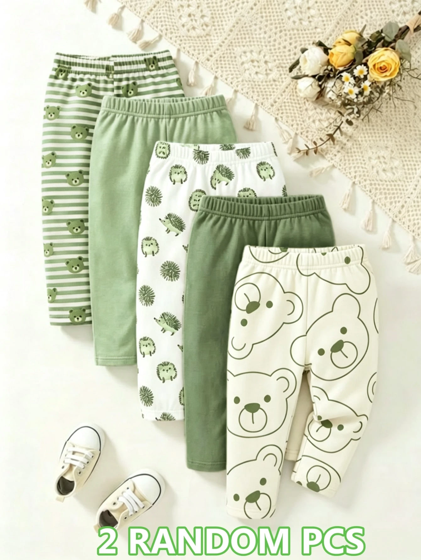 5 pièces/Set Pantalons longs confortables simples et doux pour bébés garçons — vue 12
