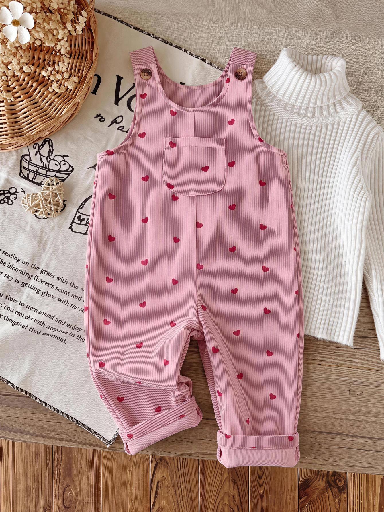 Combinaison d'automne rose avec broderie nœud-en-ciel, mignonne et polyvalente — vue 9