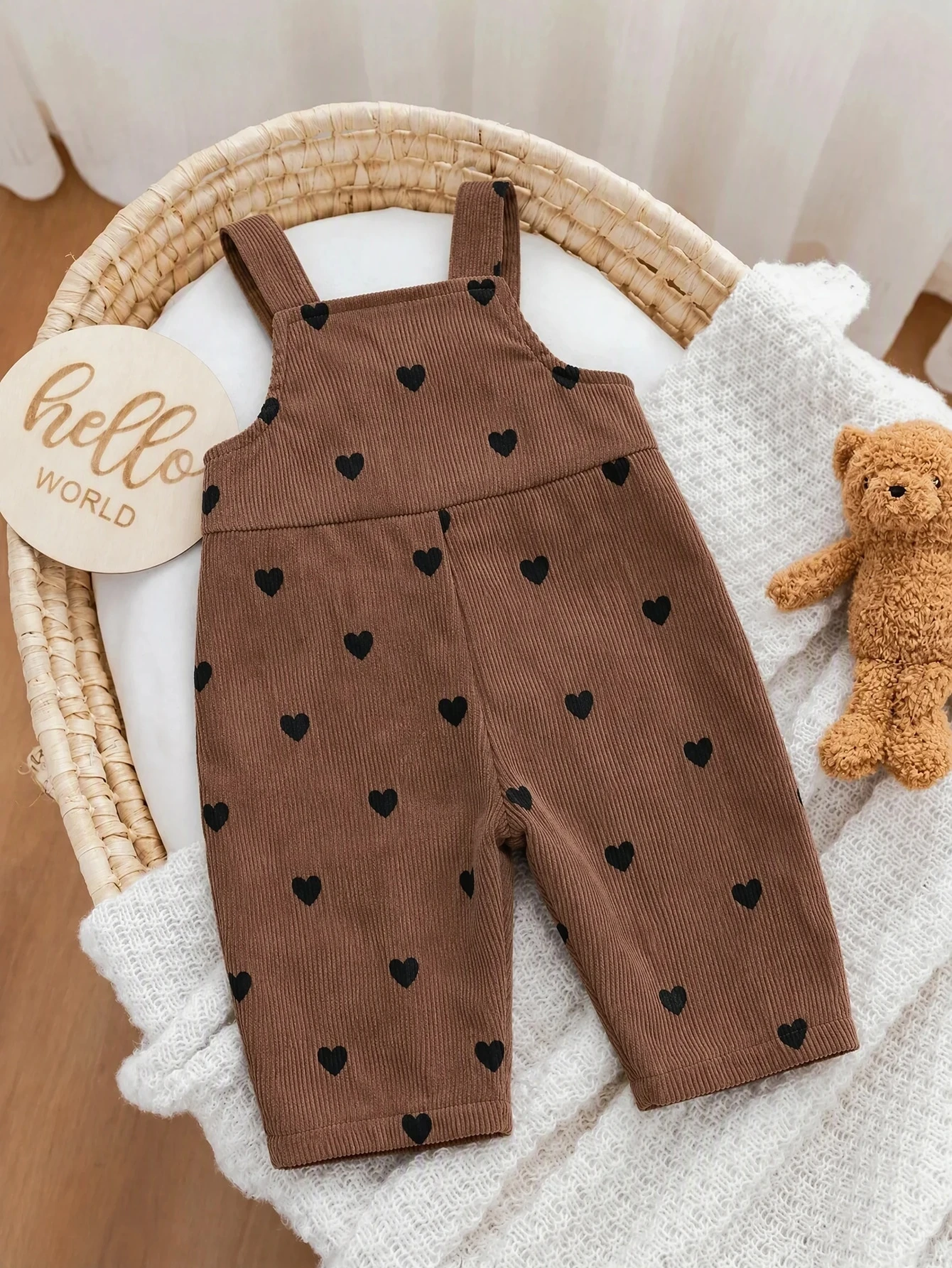 Combinaison d'automne rose avec broderie nœud-en-ciel, mignonne et polyvalente — vue 8