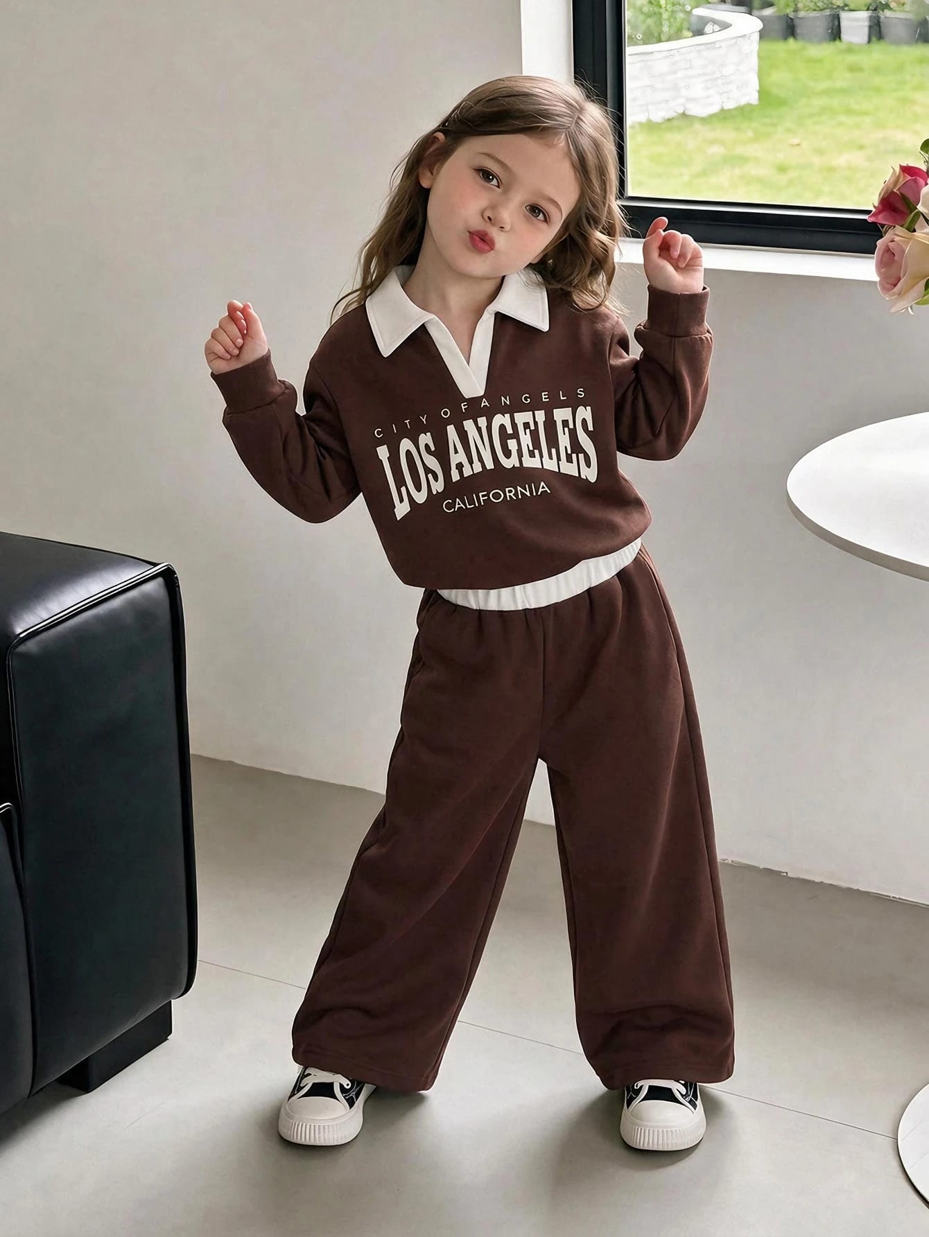 Ensemble 2 pièces pour jeunes filles, tenue printemps/automne à manches longues