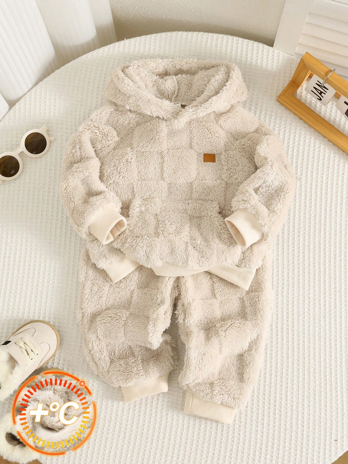Cozy Pixies 2 pièces Ensemble pull col rond à manches longues en tricot doux avec imprimé — vue 2