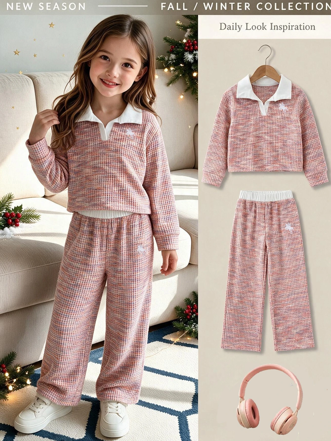 Ensemble 2 pièces pour jeunes filles, tenue printemps/automne à manches longues — vue 4