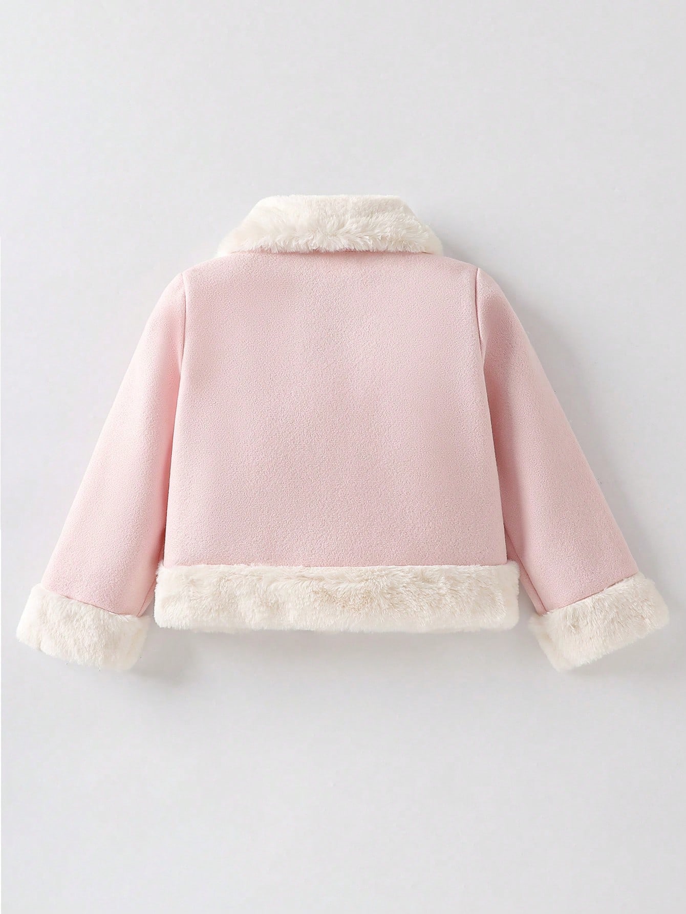 Veste composite en suédine blanche et mouton pour jeunes filles et bébés, avec — vue 11