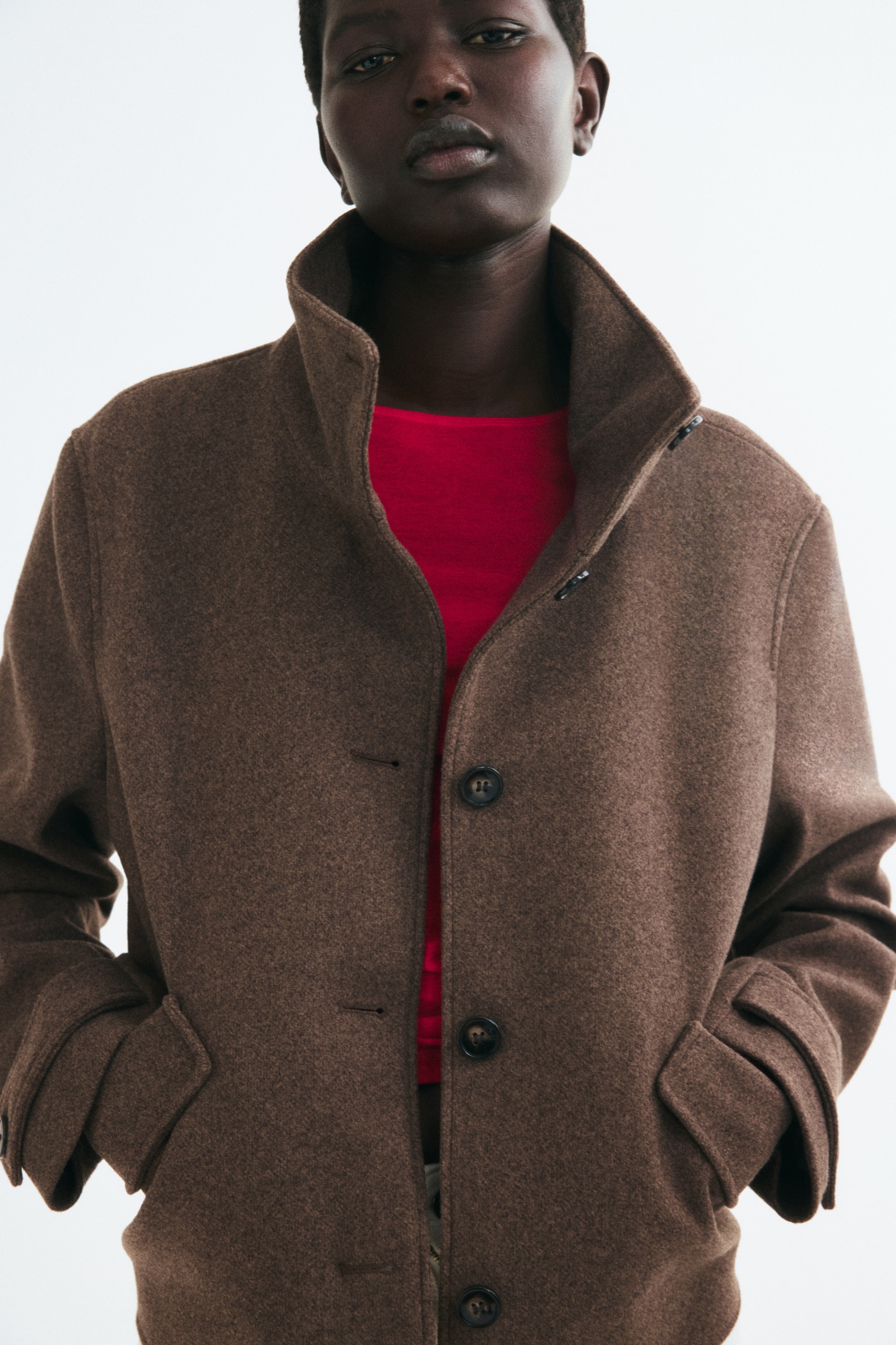 Veste courte avec col entonnoir — vue 3