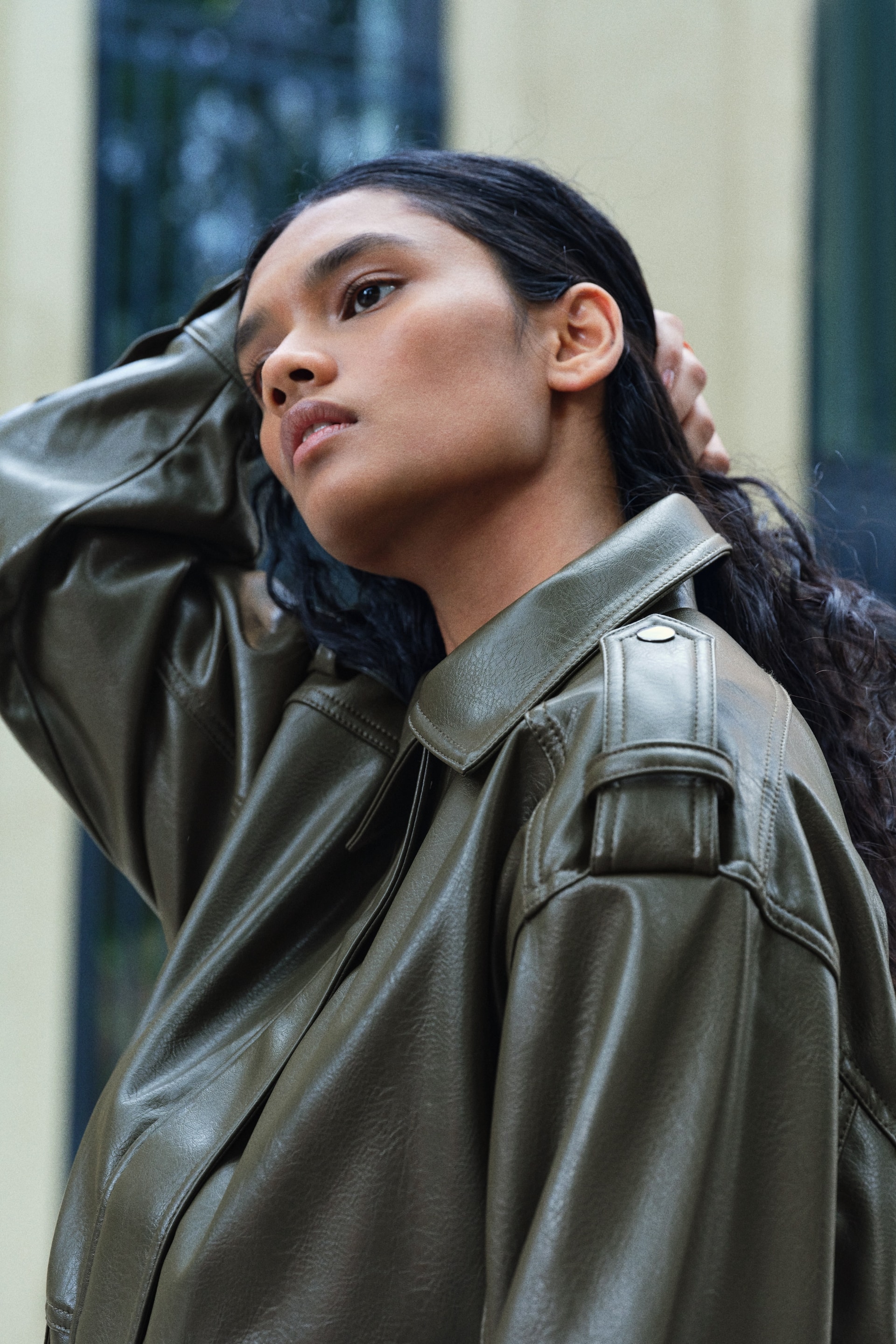 Veste de style motard en tissu enduit — vue 5