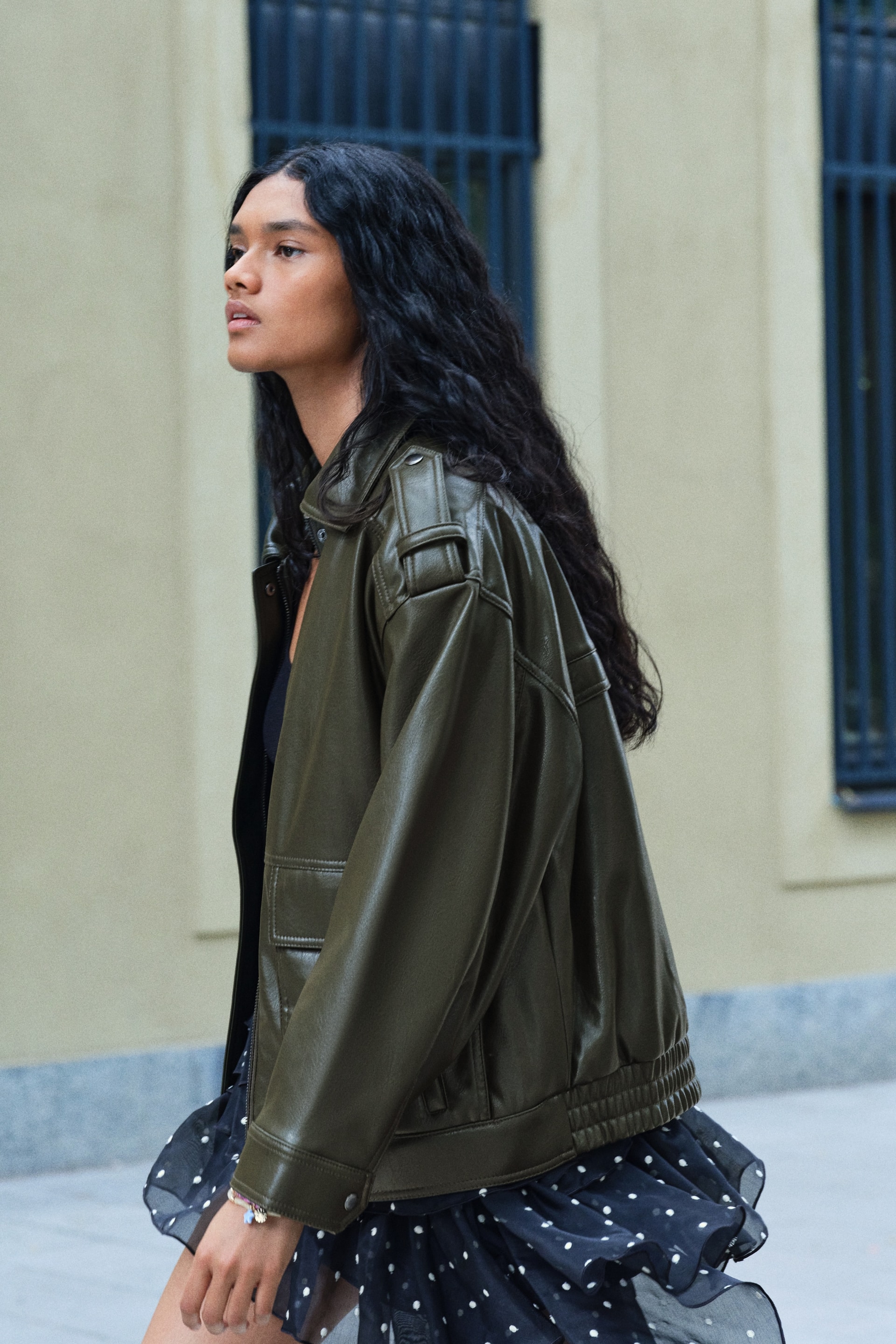 Veste de style motard en tissu enduit — vue 4