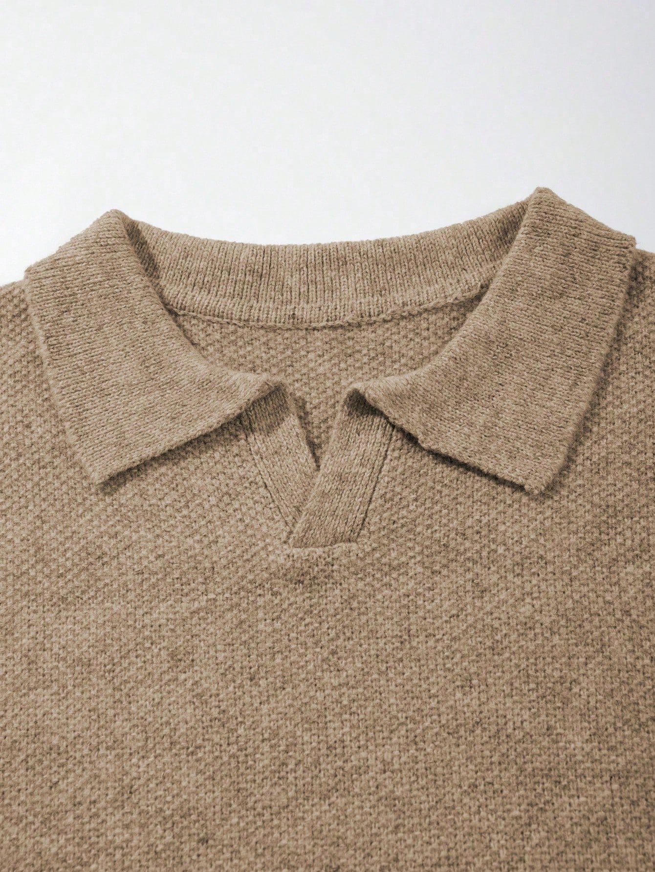 Pull polo tricoté pour homme, style Old Money décontracté chic, couleur unie, — vue 8