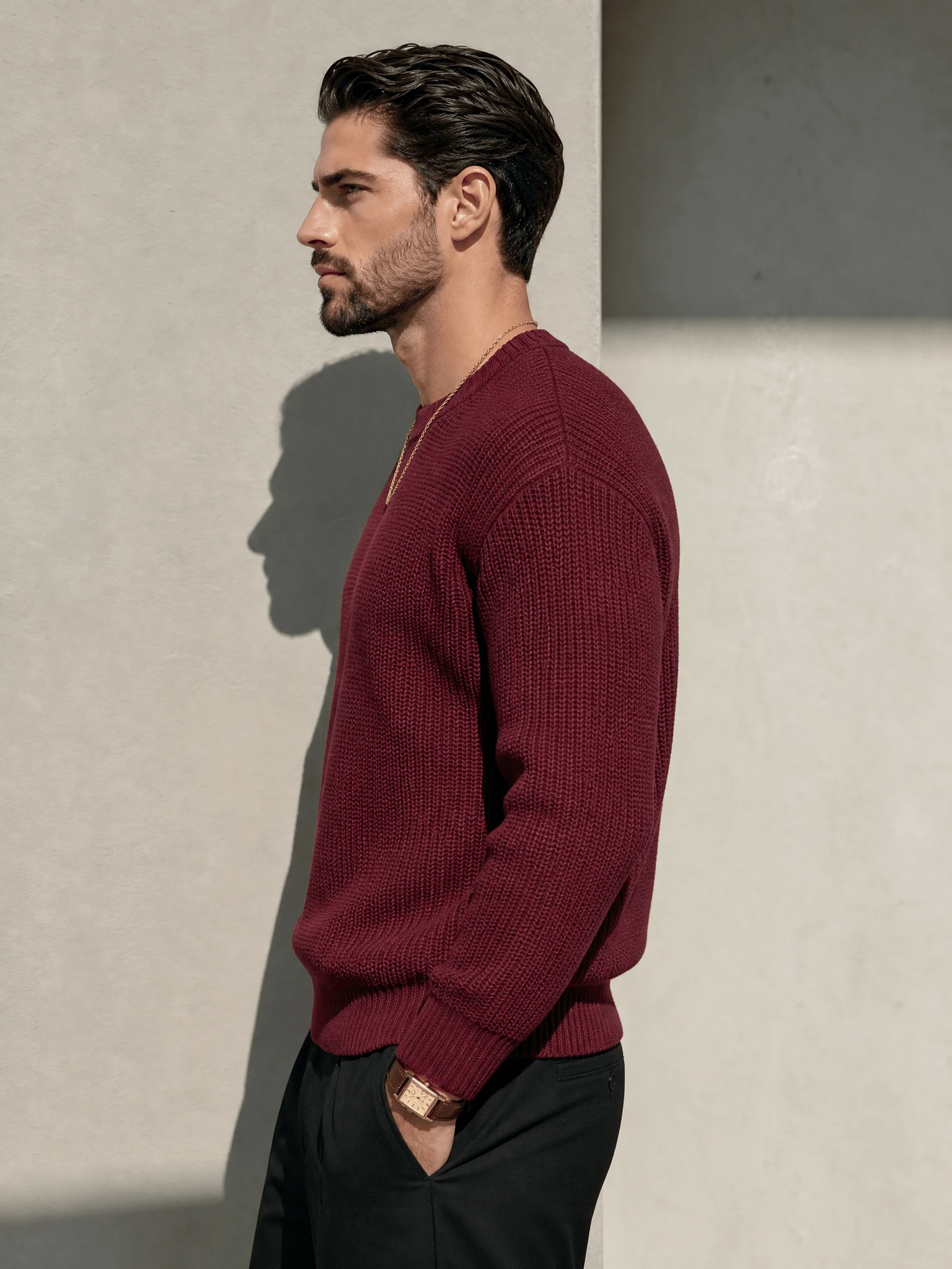 Pull tricoté col rond unisexe pour hommes, décontracté pour le trajet quotidien, style — vue 4