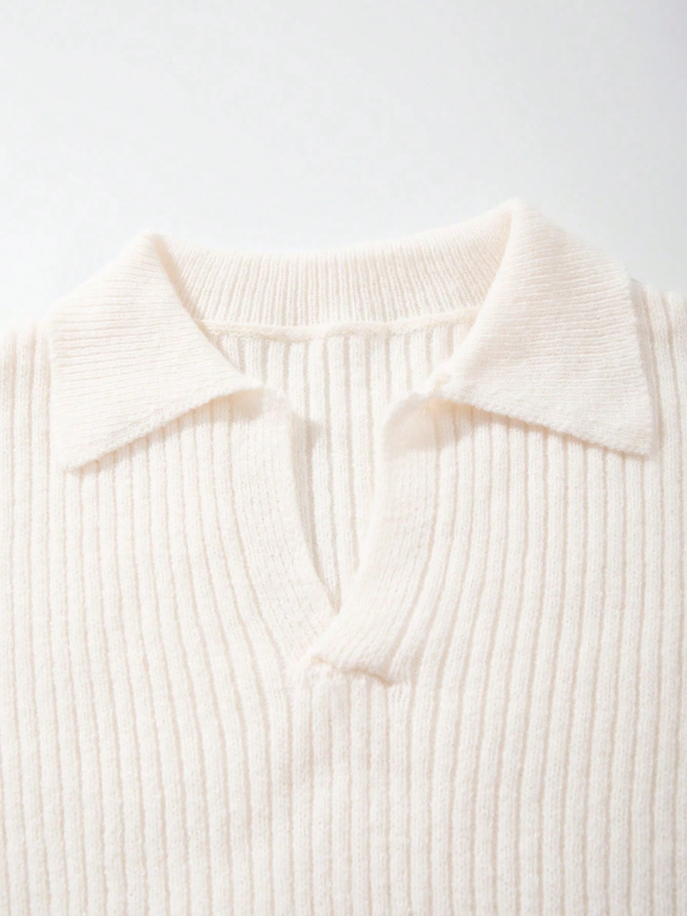 Pull col polo côtelé pour hommes, pull ample et décontracté tricoté, convient pour — vue 7
