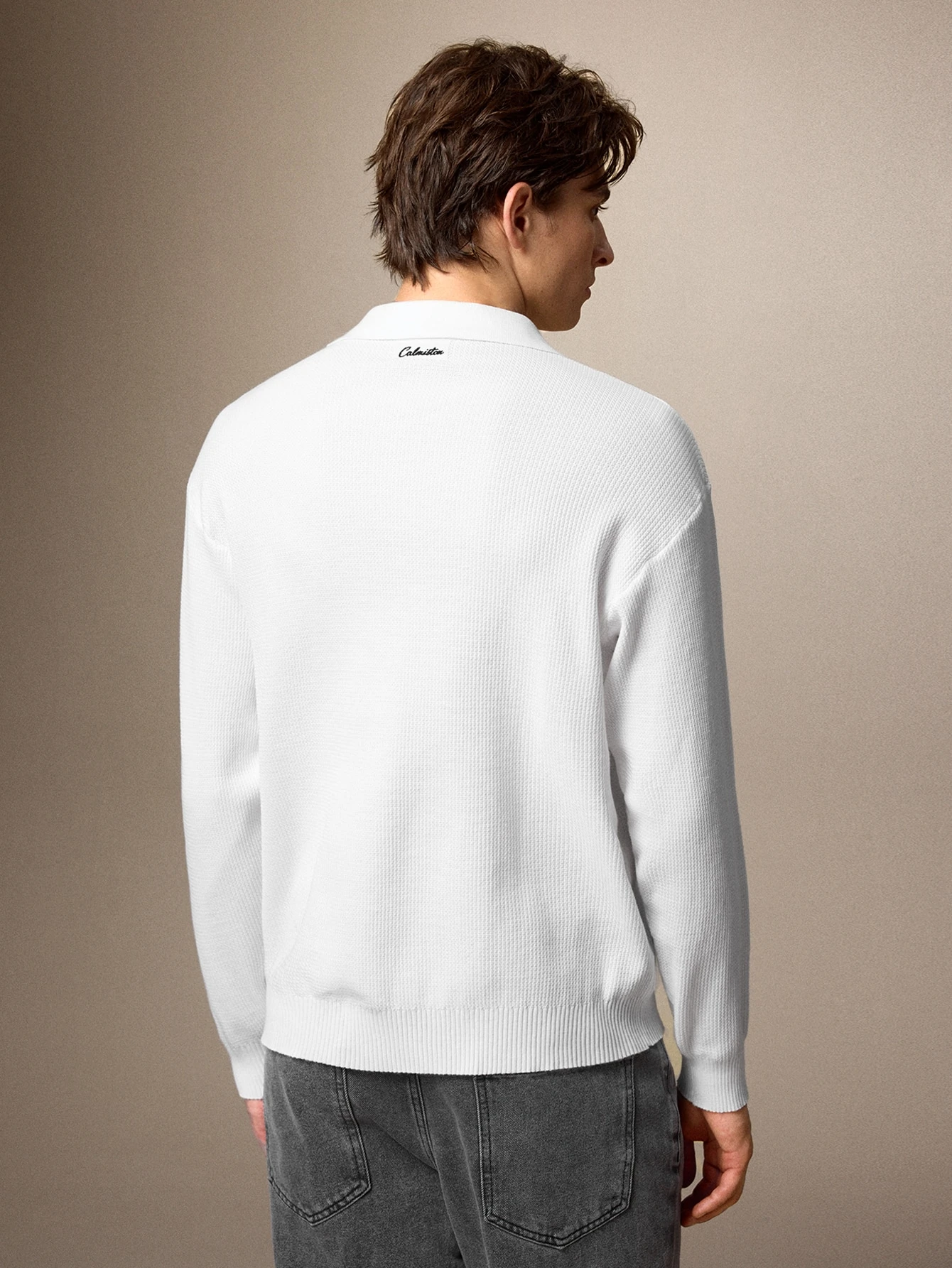 Calmiston Pull côtelé à manches longues minimaliste pour hommes pour un port quotidien — vue 7