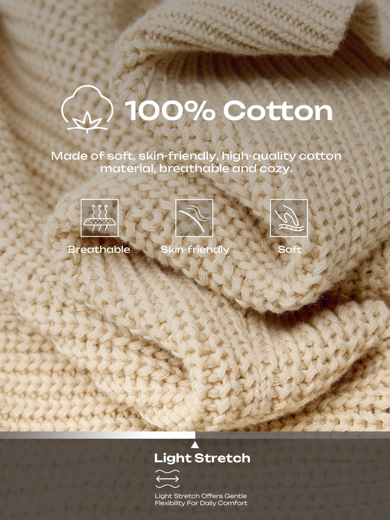 Calmiston Nouveau style automne/hiver 100% coton, chemise tricotée à manches longues avec — vue 2