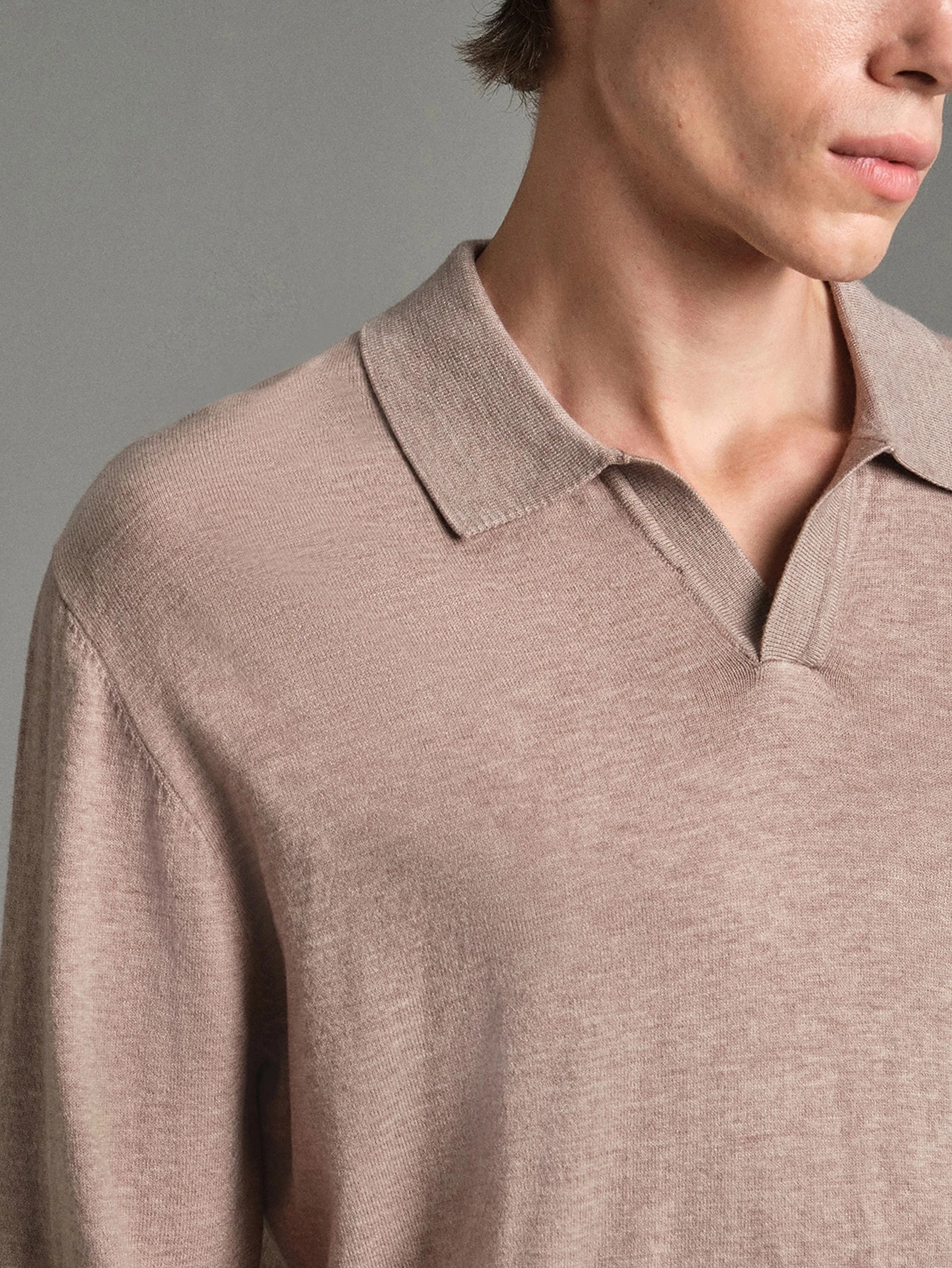 Calmiston Pull décontracté polyvalent à col et manches longues, couleur unie, en laine, — vue 5