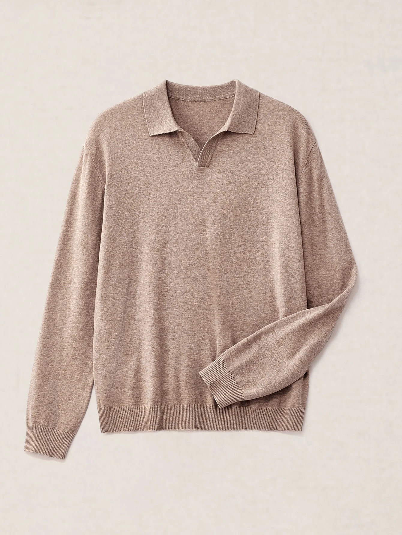 Calmiston Pull décontracté polyvalent à col et manches longues, couleur unie, en laine, — vue 3