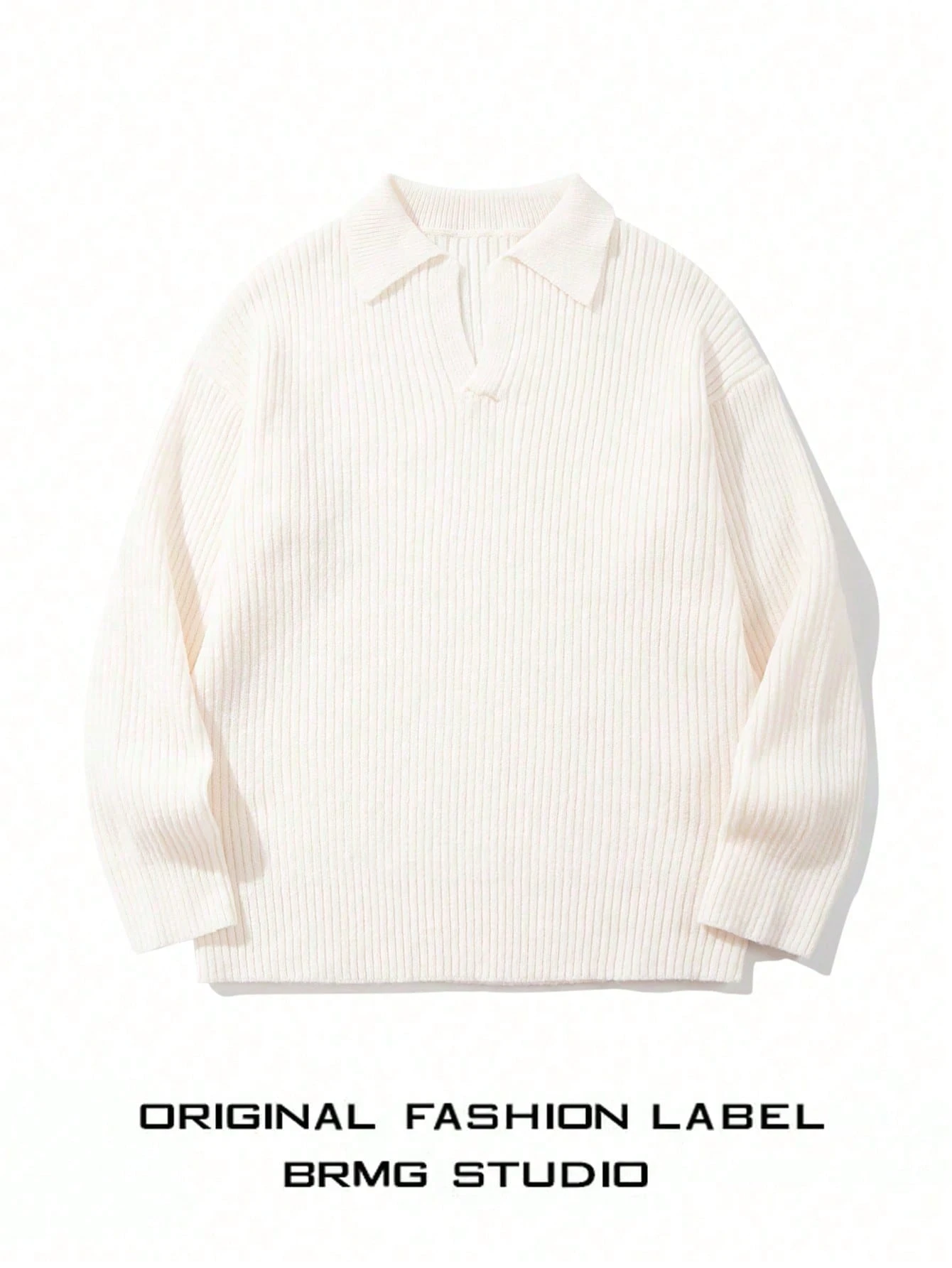 Pull col roulé en maille côtelée pour hommes, style décontracté ample, convient pour le — vue 5